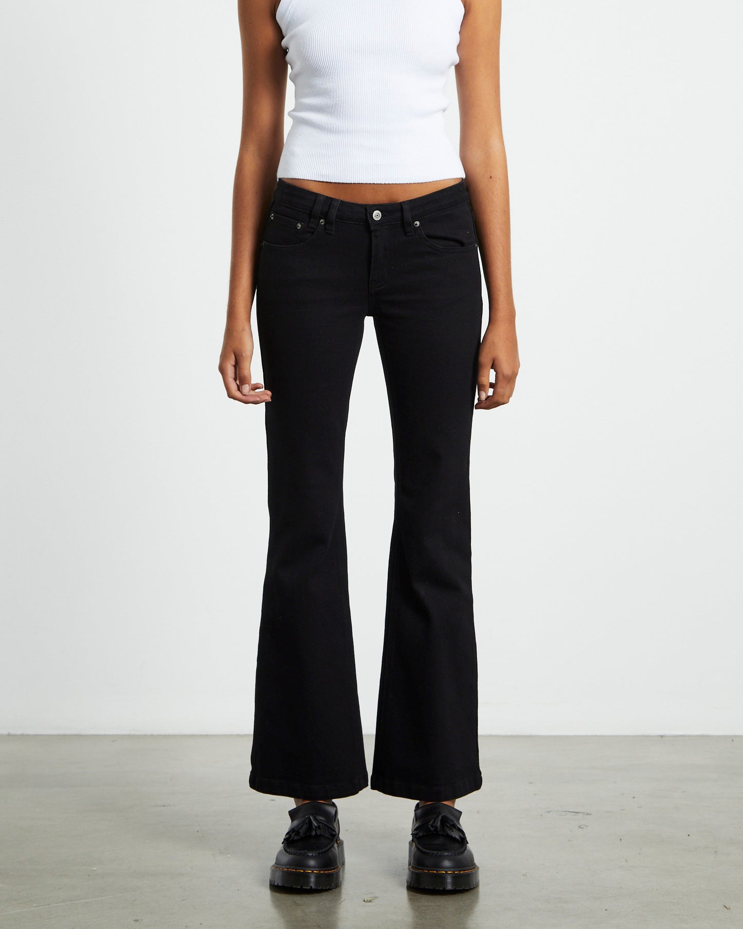 Syd Stretch Low Rise Bootleg Jeans Jet Black
