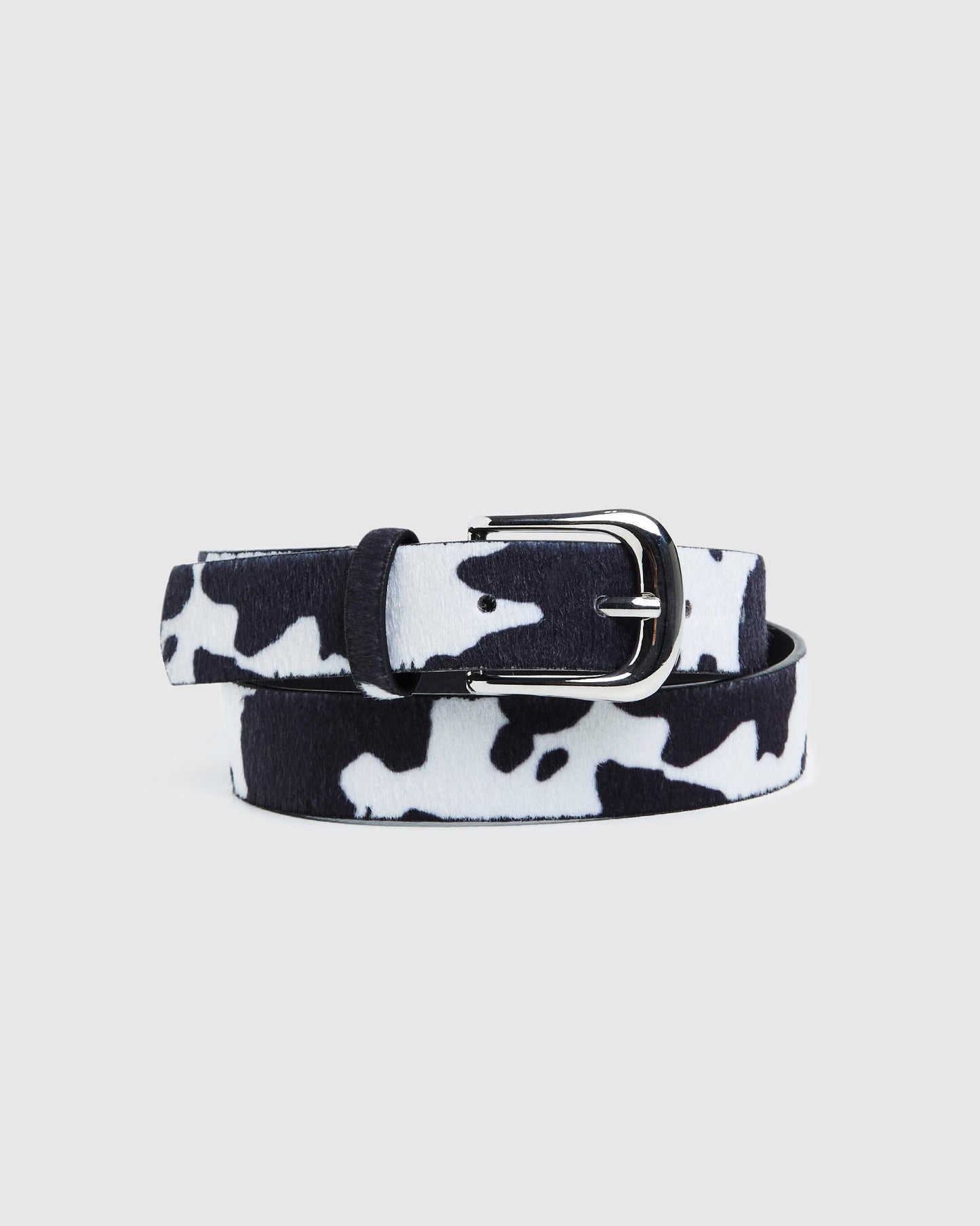 Abby Cow Print Belt Black/White