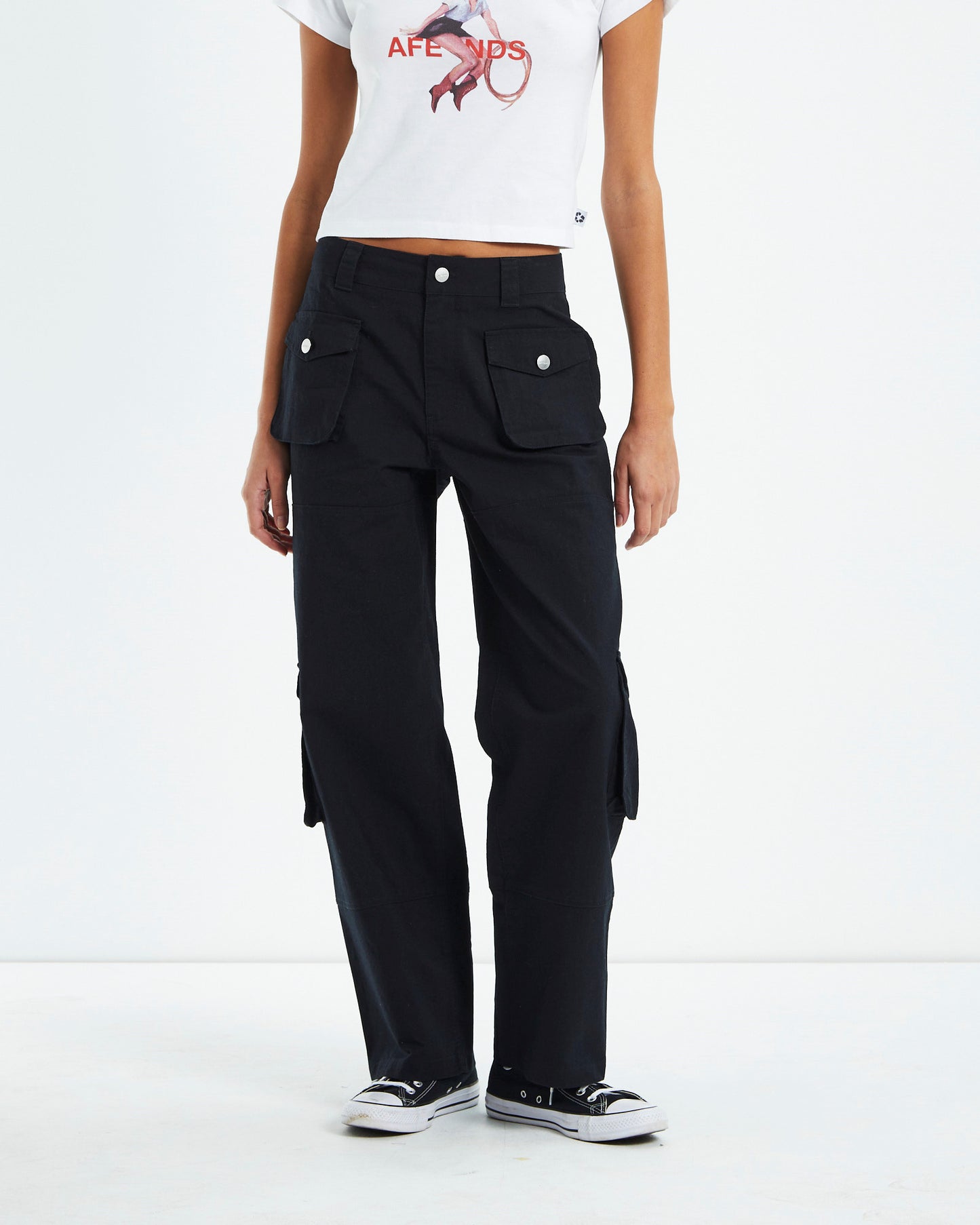 Recycled Cargo Pants Black