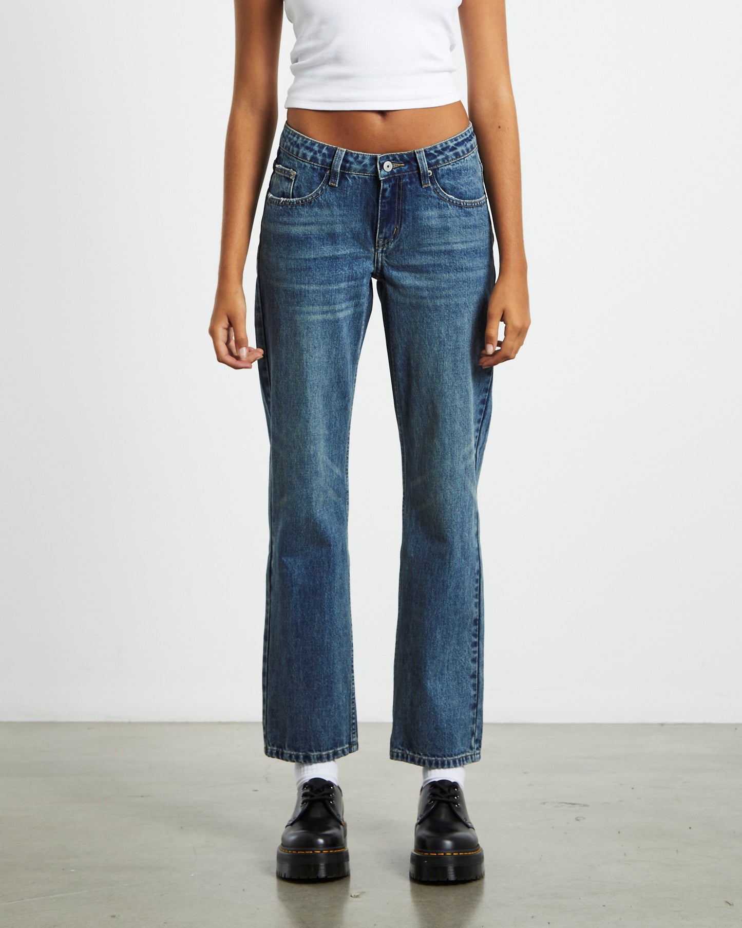Marley Low Rise Straight Leg Jeans Vintage Tint Blue