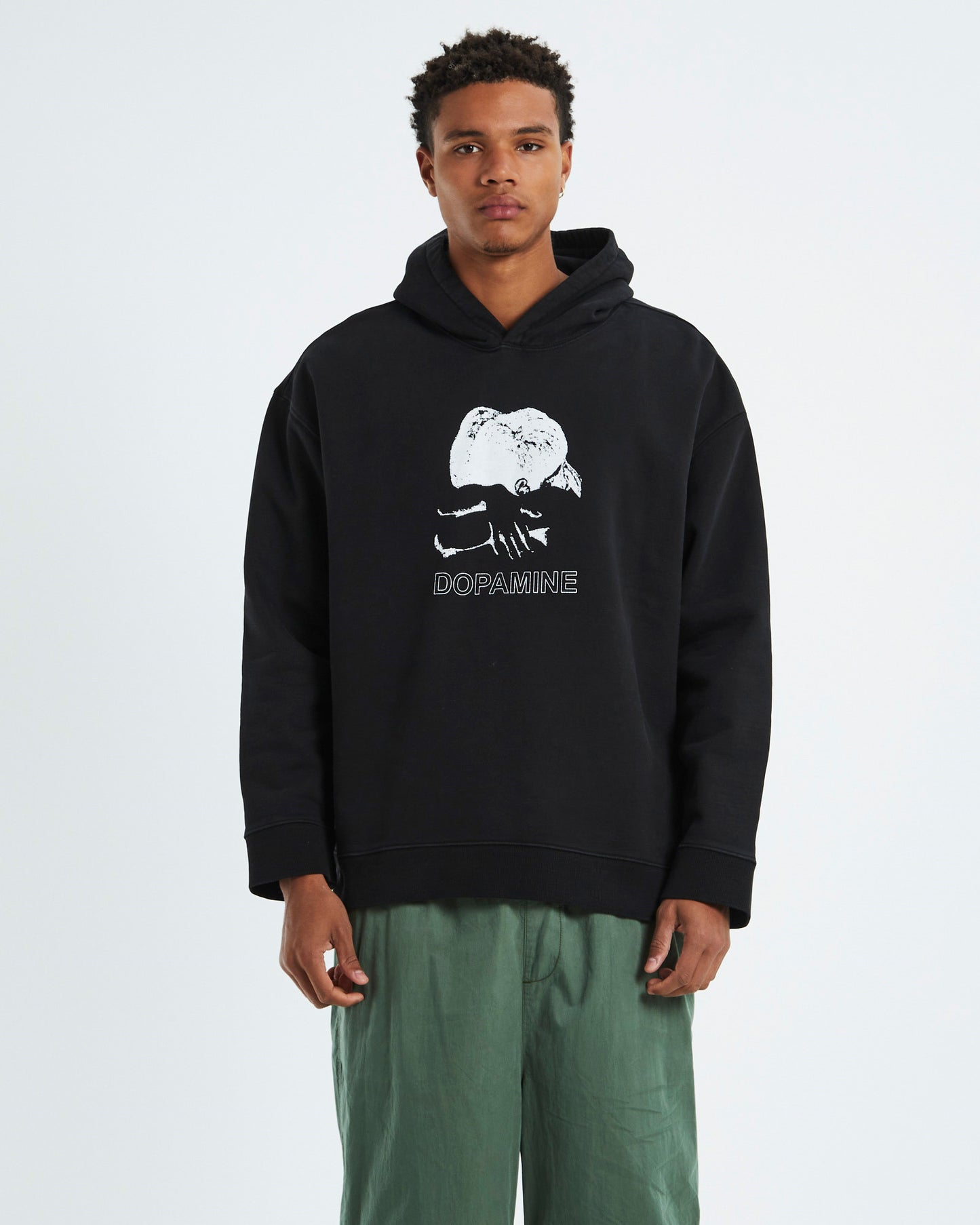 Dopamine Long Sleeve Hoodie Flat Black