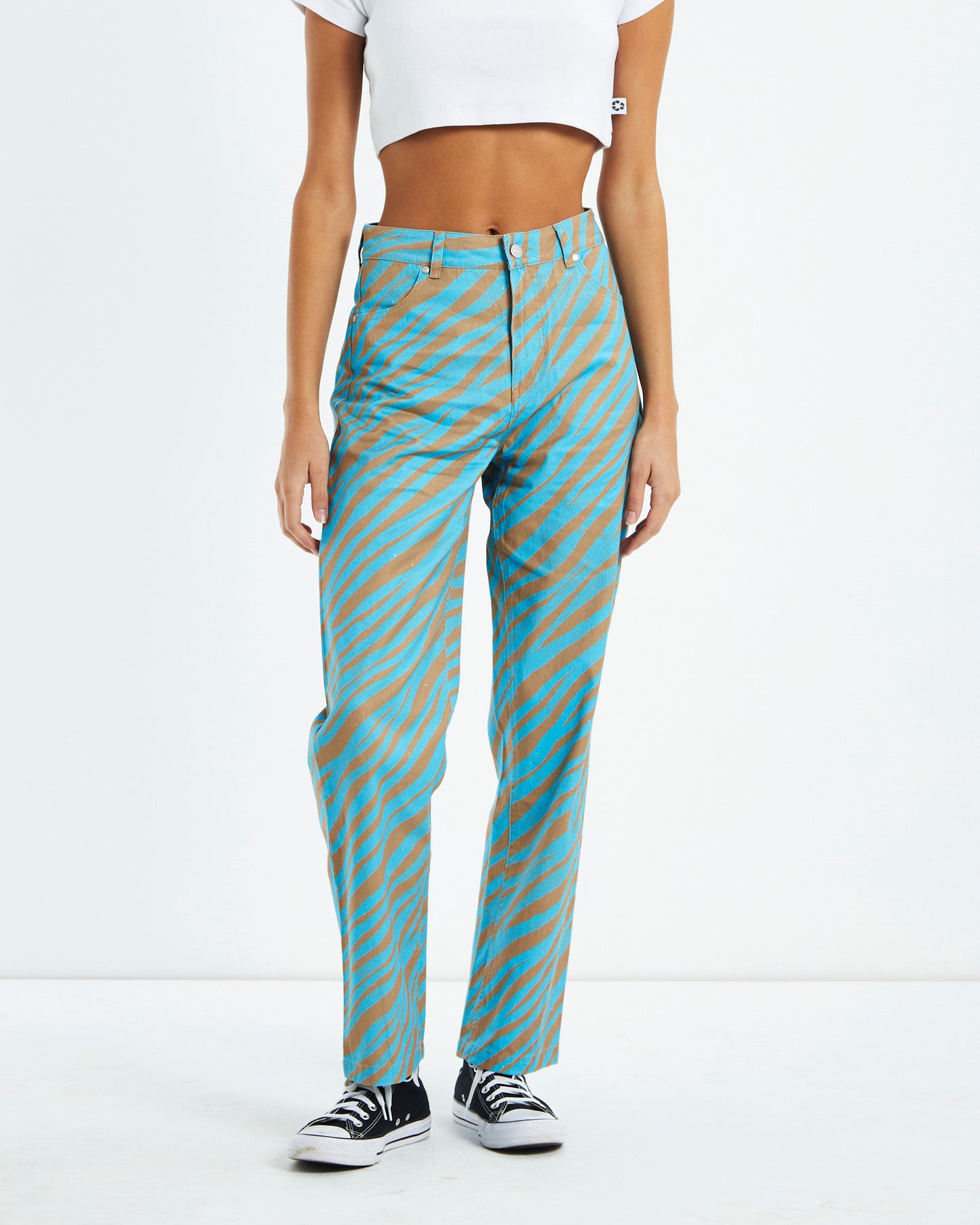 Adi Shelby Hemp Wide Leg Long Pants Blue Stripe
