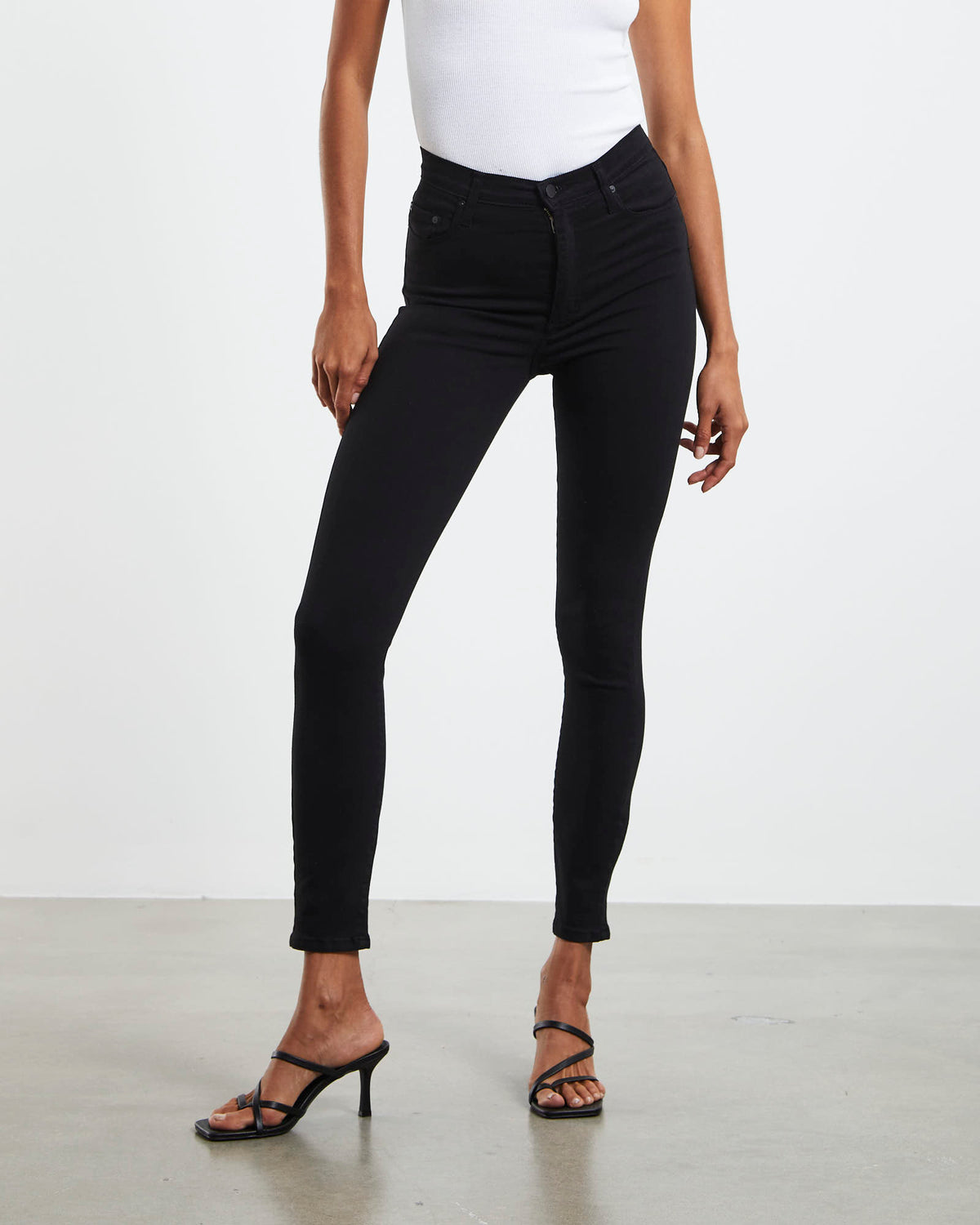 Siren Skinny Ankle Jeans Powder Black SOLID BLACK OVERDYE