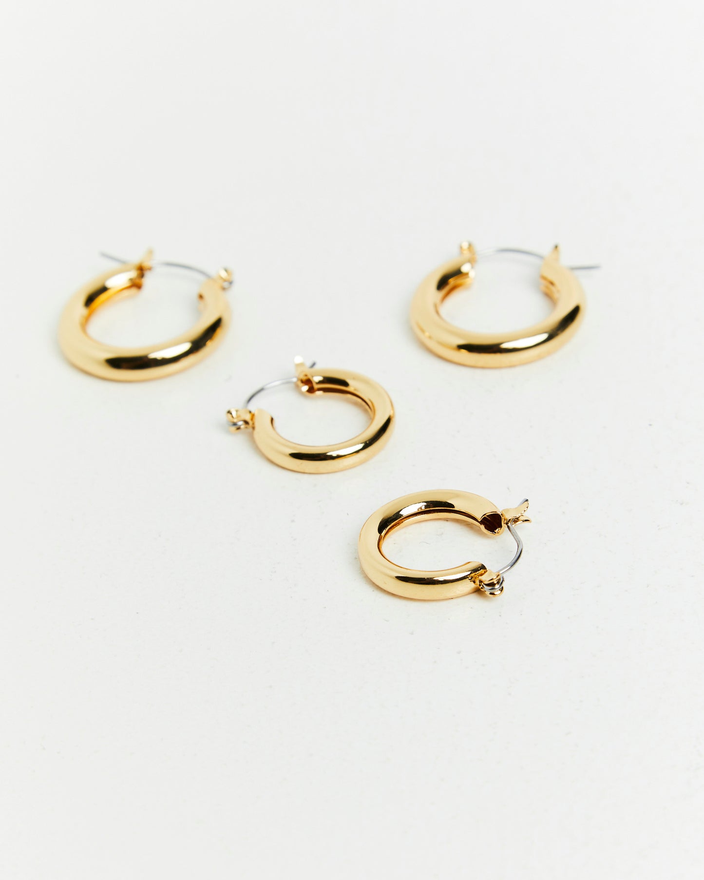 14k Classic Hoops Set Plated