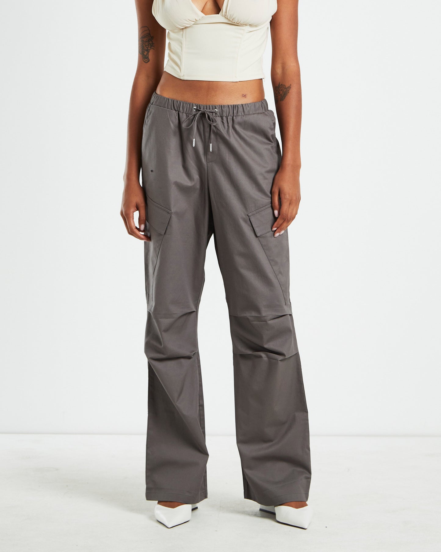 Parker Straight Leg Cargo Pants Grey
