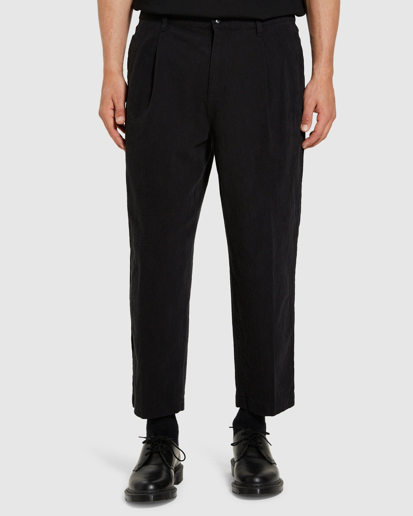 Cross Linen Pants Black