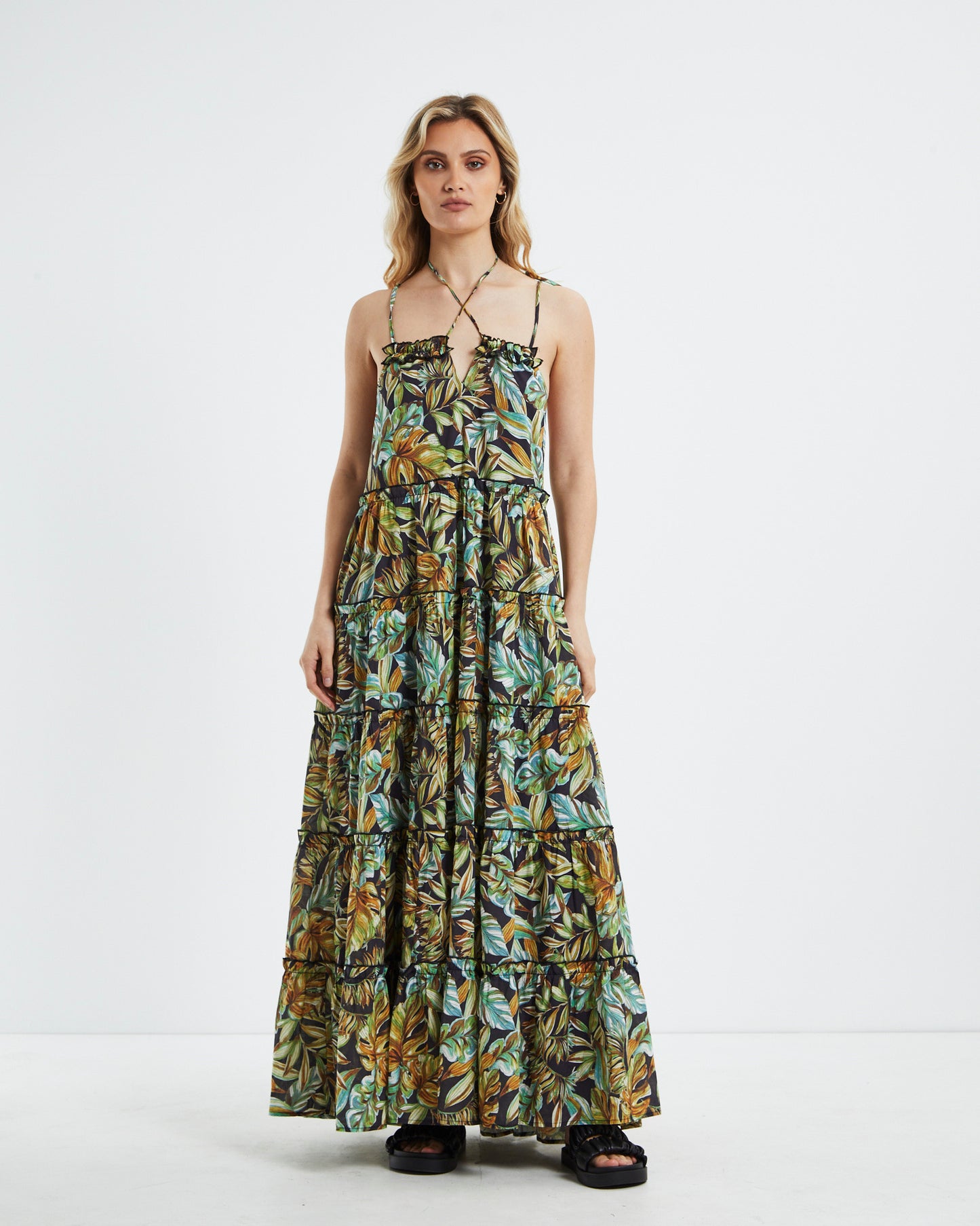 Senorita Maxi Dress Tropical Palm