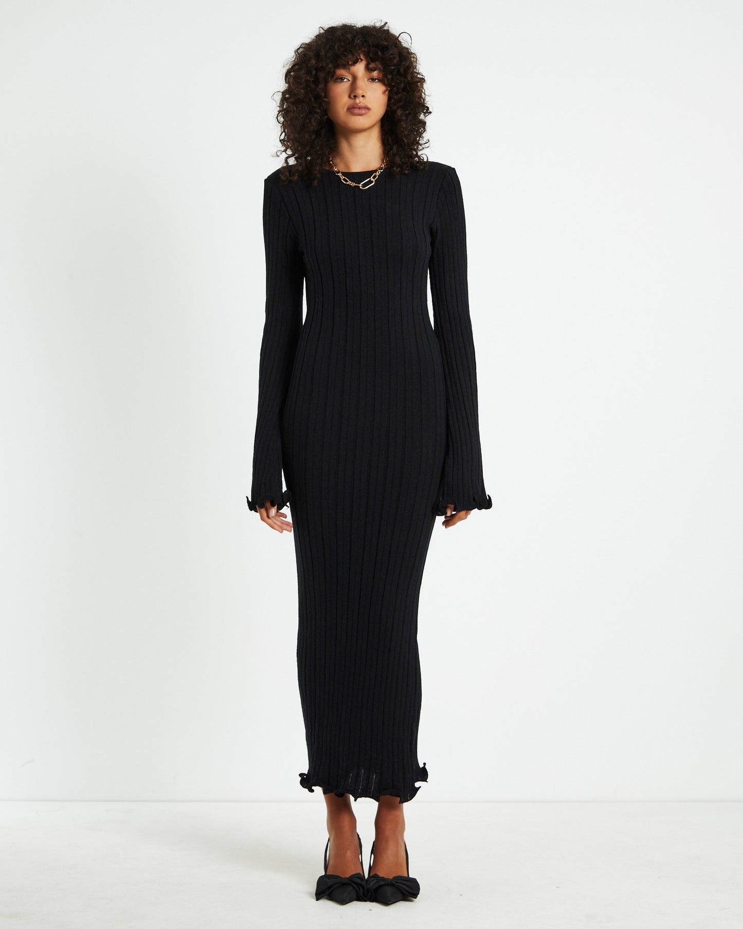 Baha Long Sleeve Dress Black