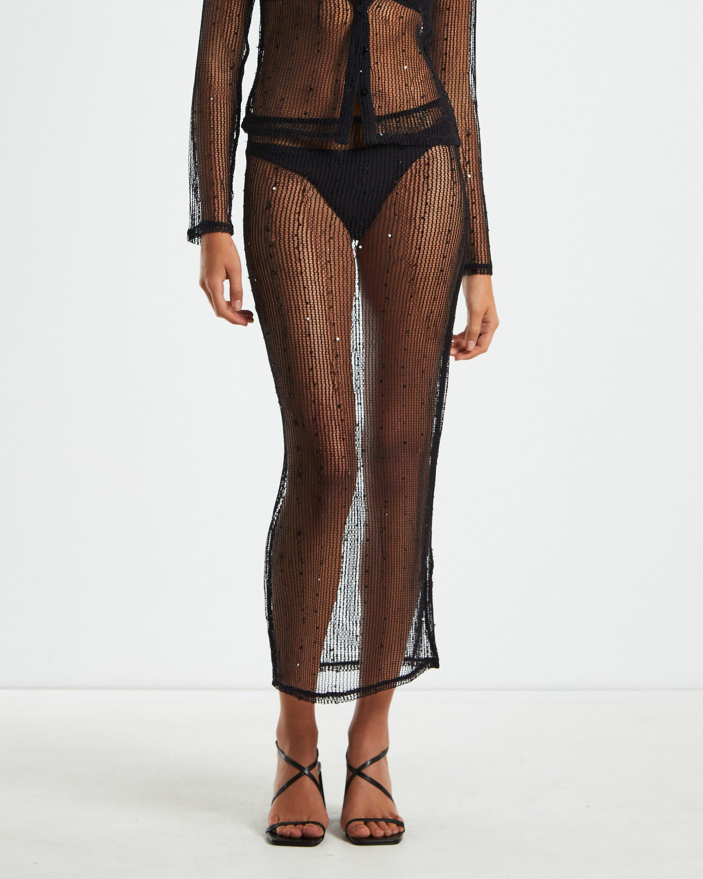 Scarlet Knit Midi Skirt Black