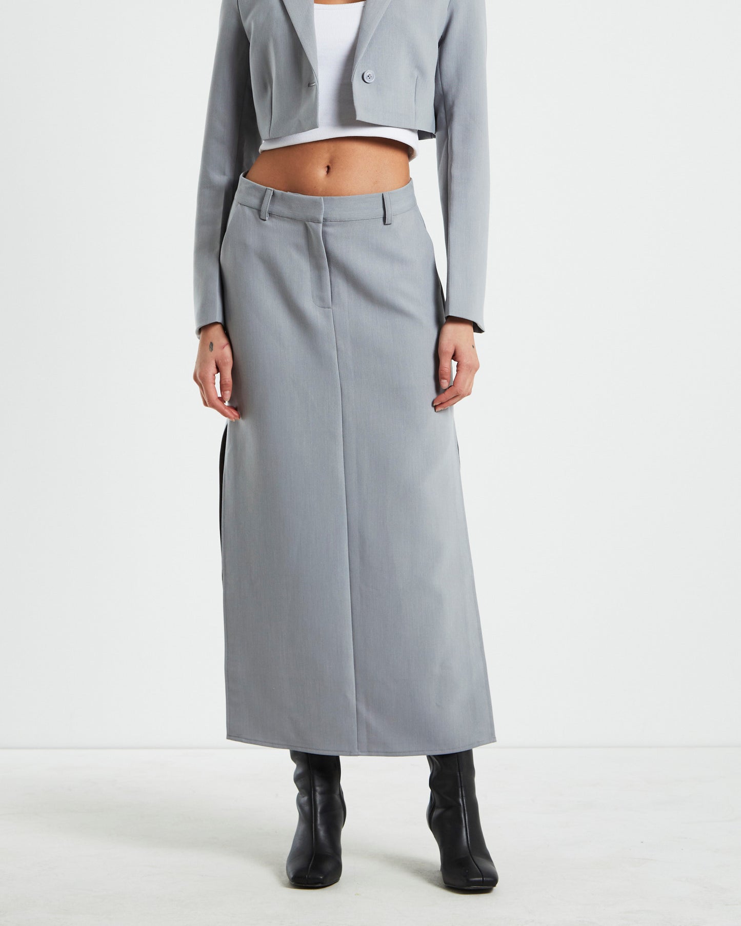 Myla Tailored Pencil Skirt Dove Grey
