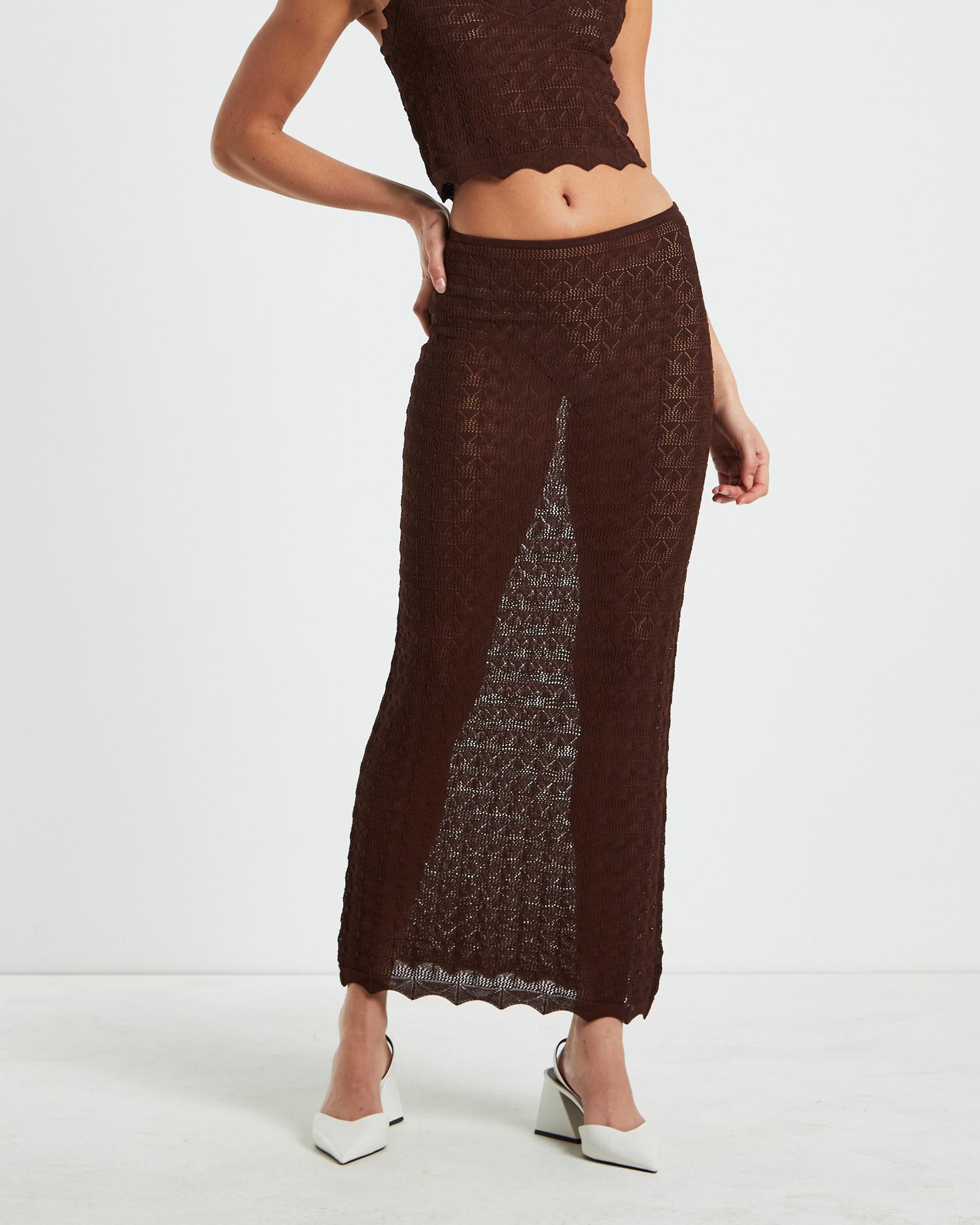 Eleanora Lace Knit Maxi Skirt