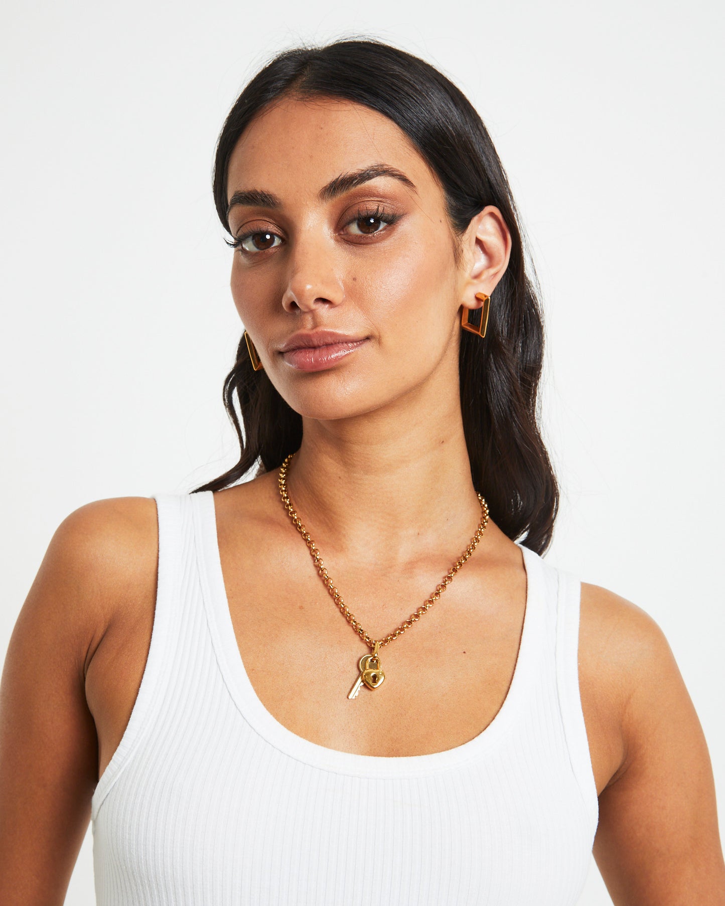 Lock & Key Necklace in Gold