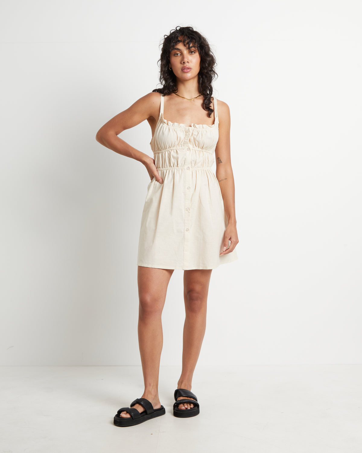 Isabella Mini Dress in Beige BEIGE
