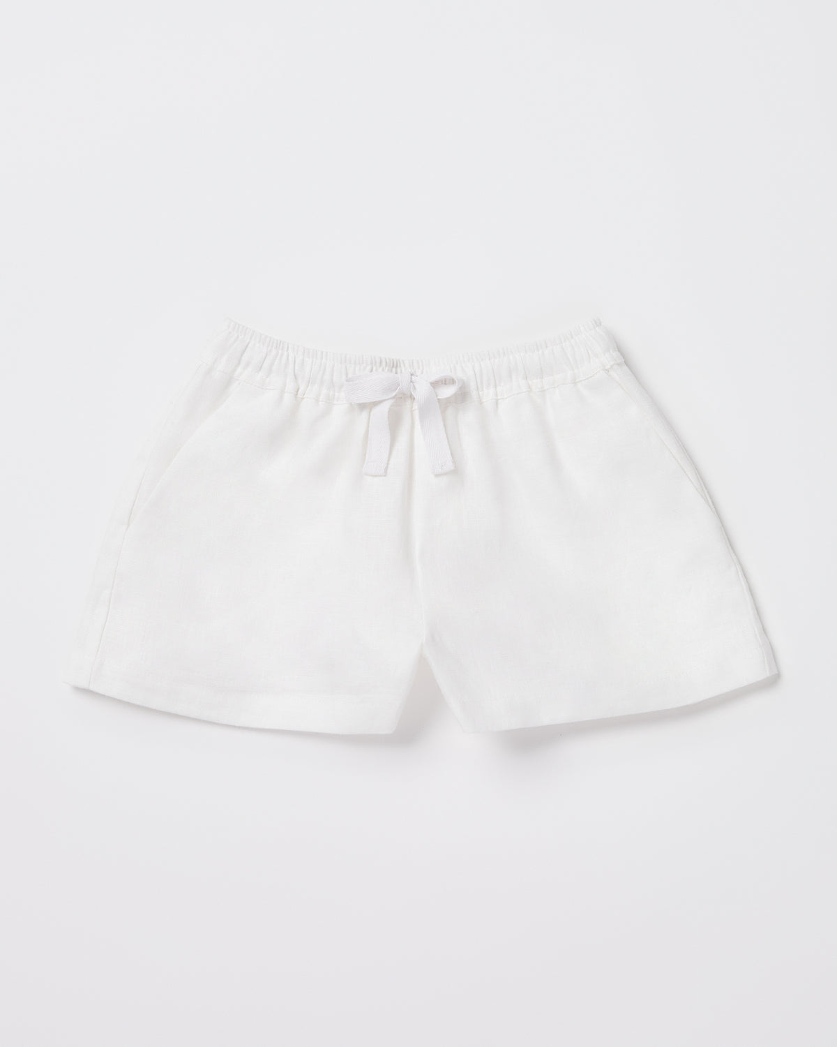 Girls Tide Linen Shorts in White WHITE