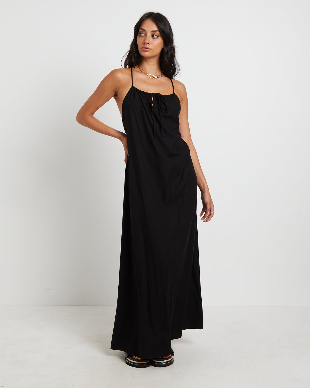 Mischa Maxi Dress in Black BLACK