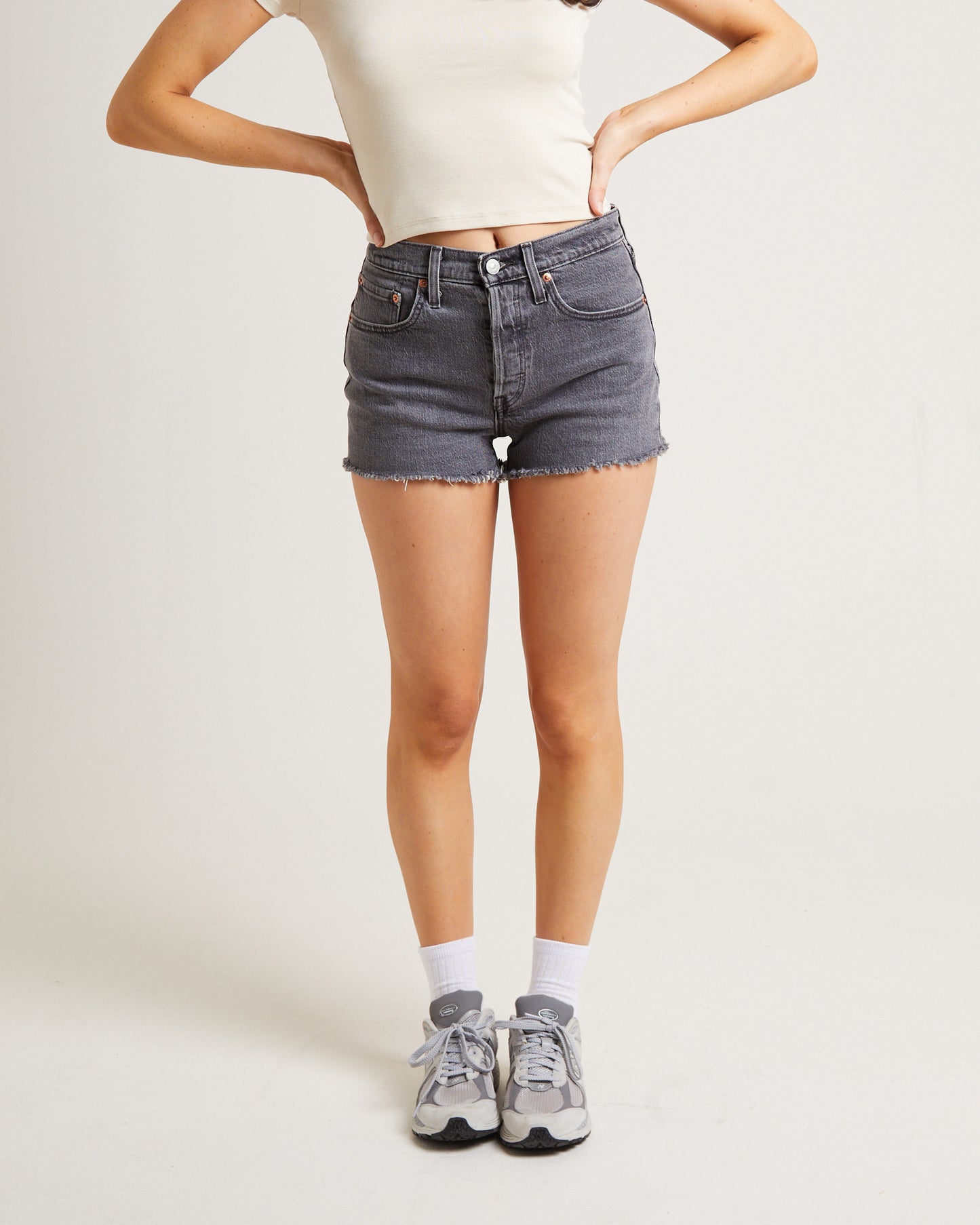 501 Original Denim Mesa Cavi Rise Shorts in Black