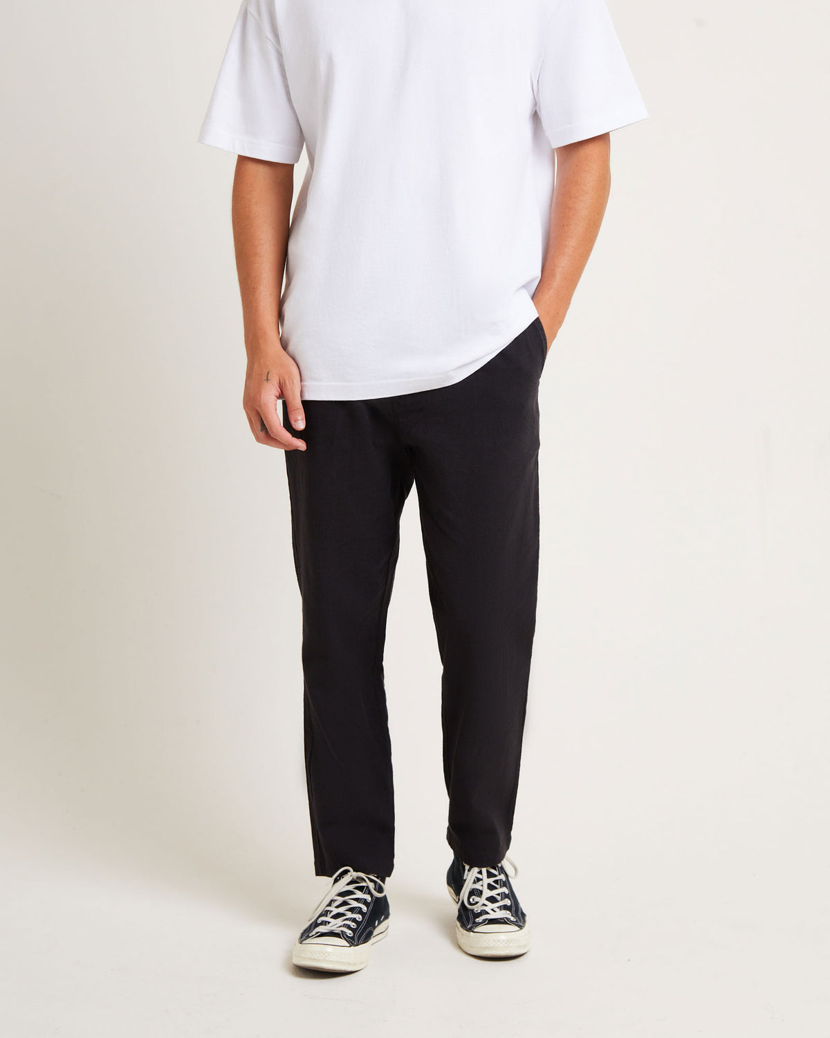 Ibiza Linen Pants in Black BLACK