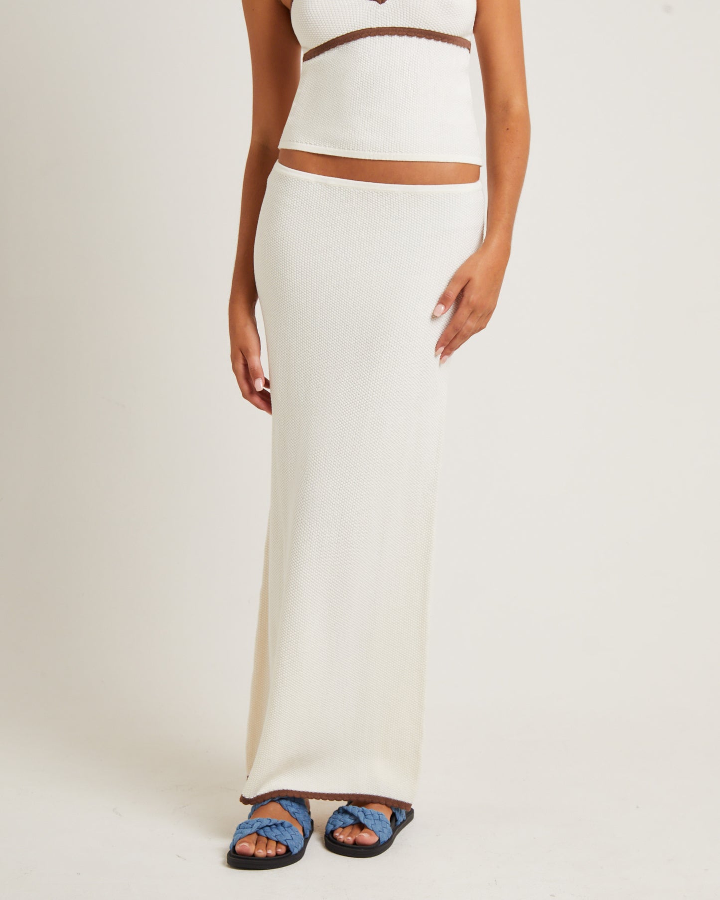 Nori Compact Knit Maxi Skirt Oat