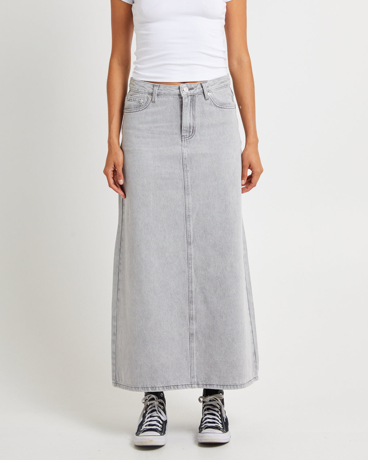 Nala Maxi Denim Skirt Pebble PEBBLE