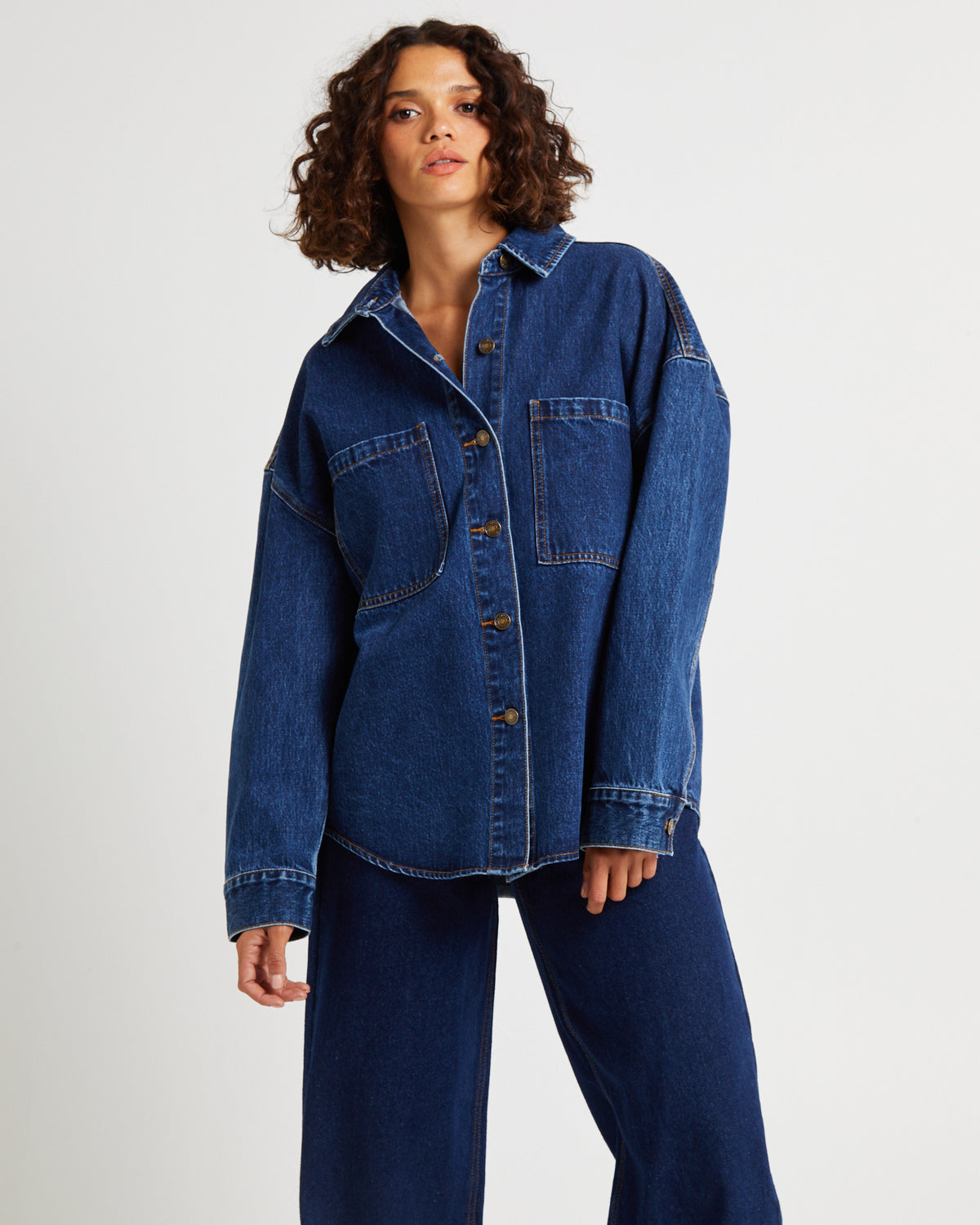 Hailey Denim Shirt Jacket INK BLUE