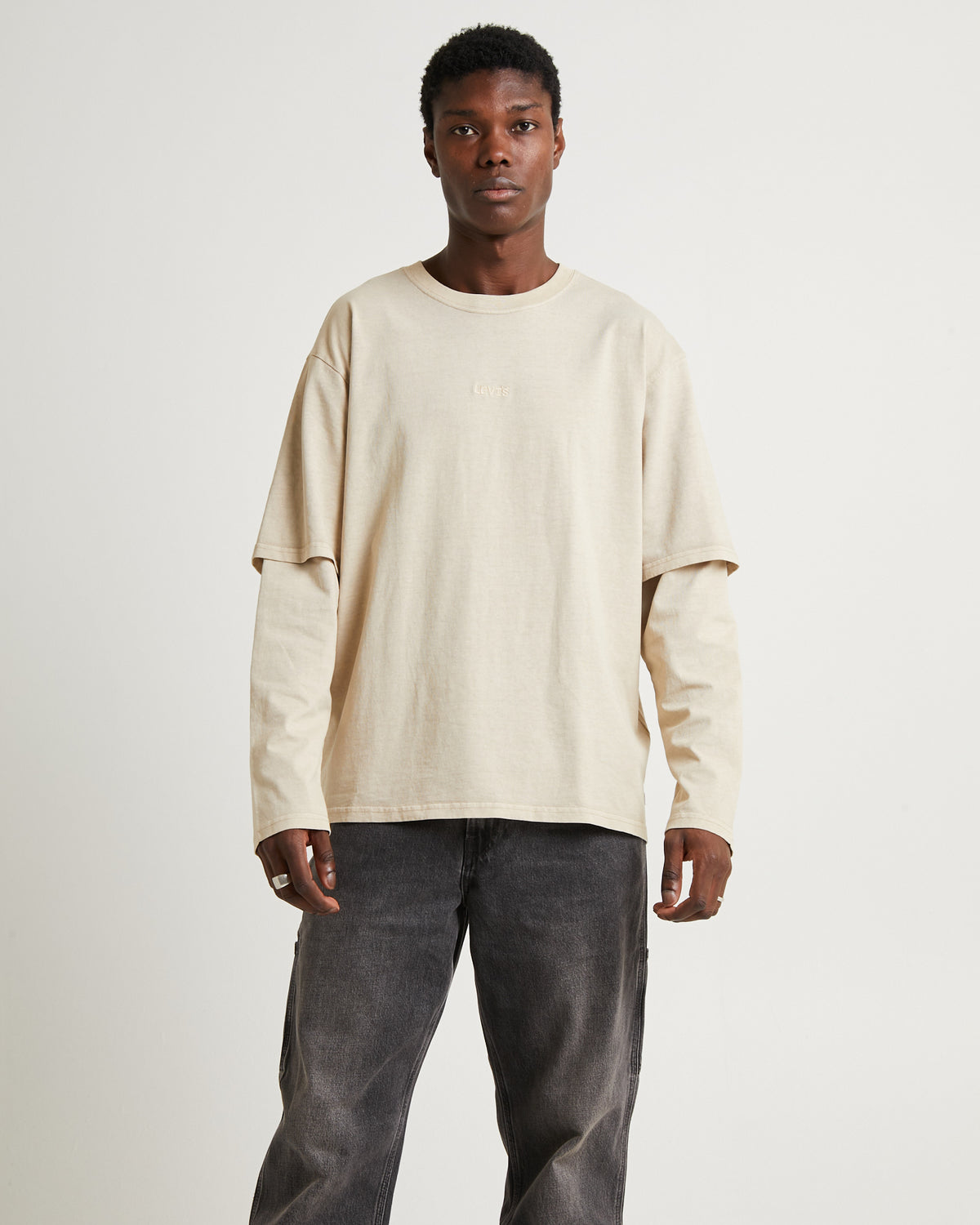 Long Sleeve Twofer Shirt Feather Grey GARMENT DYE FEATHER GRAY