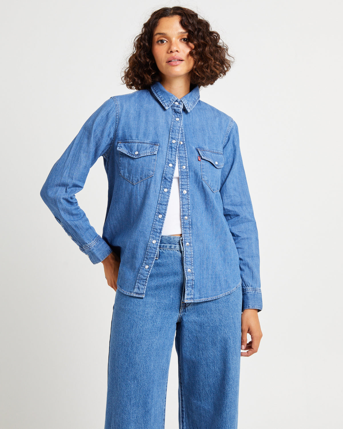 Iconic Western Long Sleeve Denim Shirt GOING STEADY