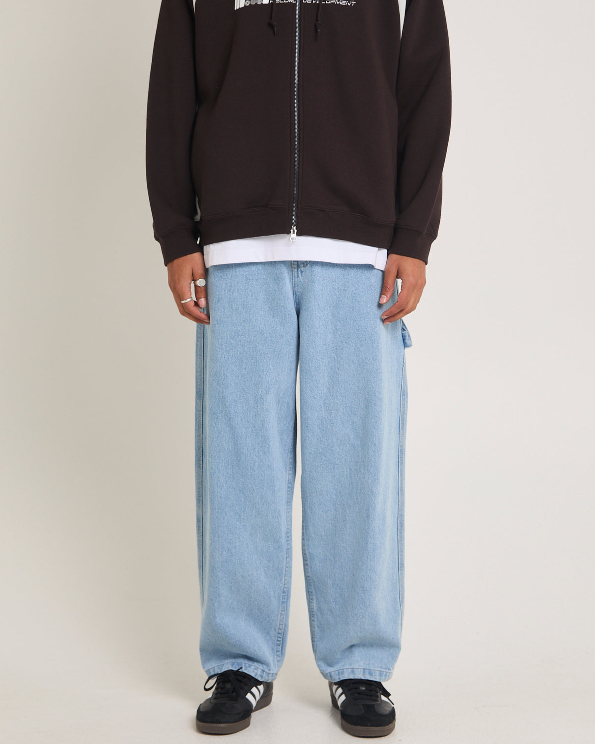 Kay Embroided Wide Leg Denim Pants LIGHT BLUE