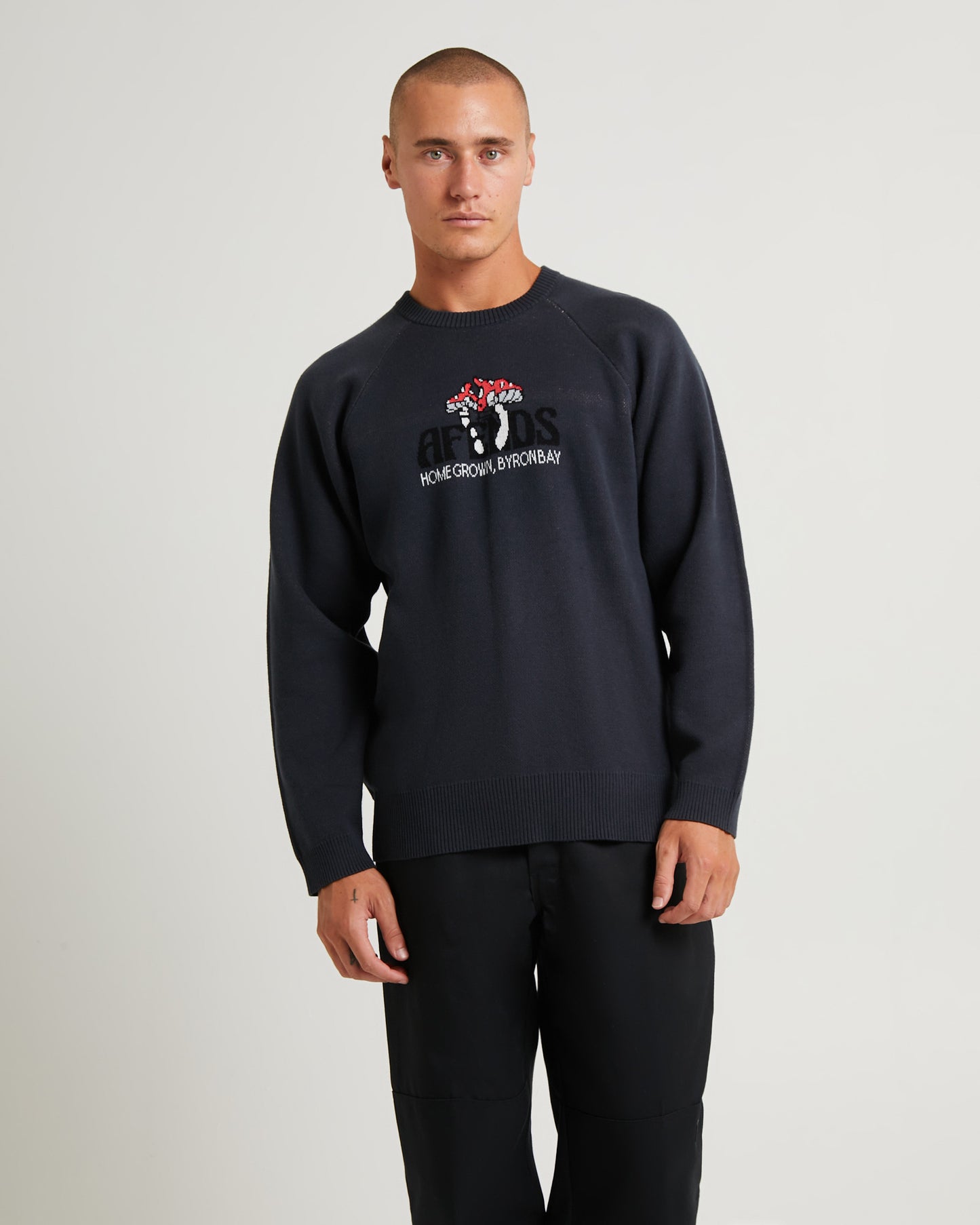 Let It Grow Recycled Reglan Knit Charcoal