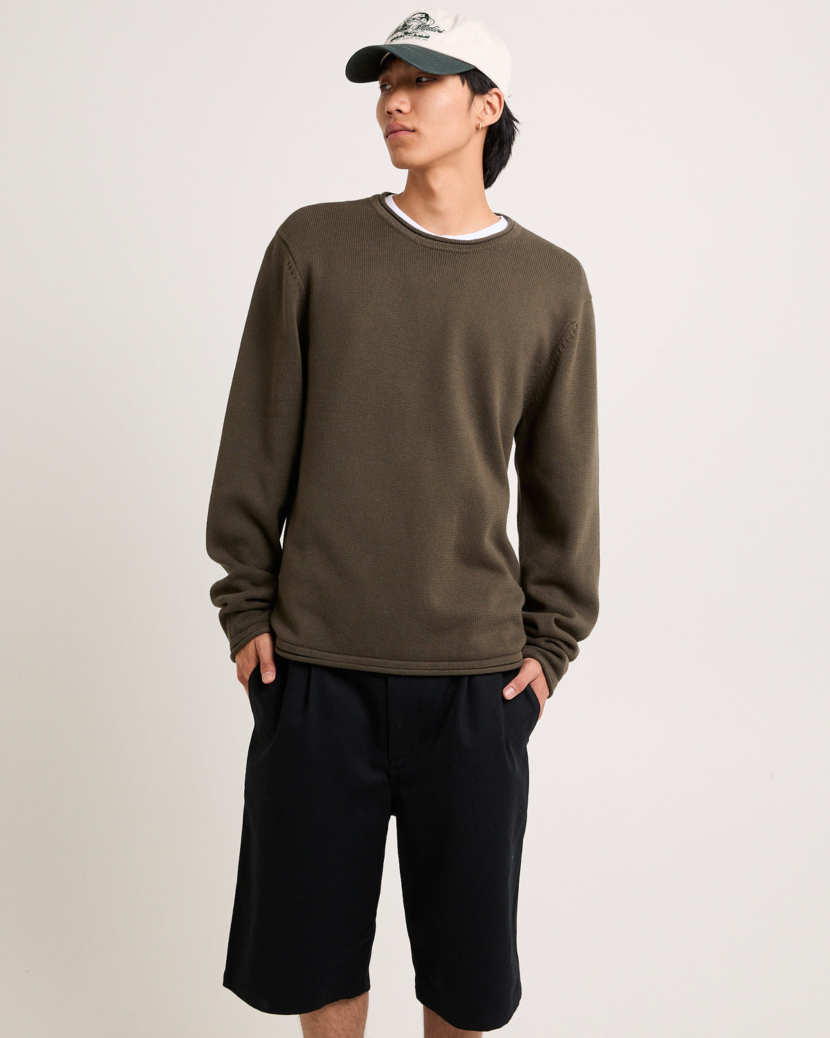 Scotts Long Sleeve Knit Jumper FATIGUE