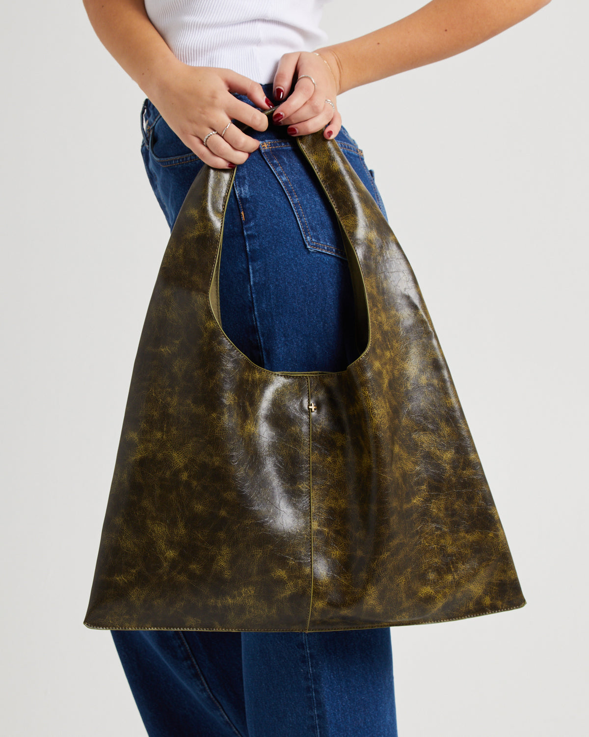Cyrus Tote Bag Green Distressed GRNDISPU PJ