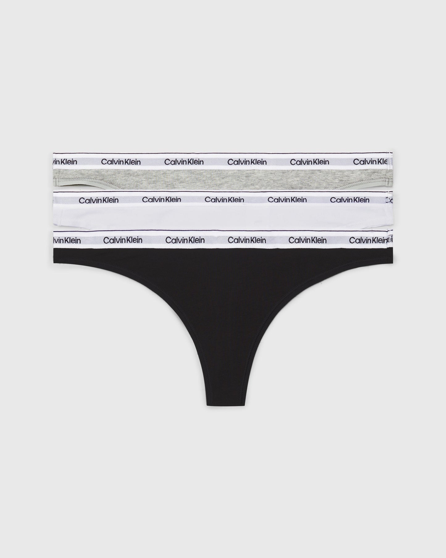 Modern Logo 3 Pack Thongs Black/White/Grey Heather