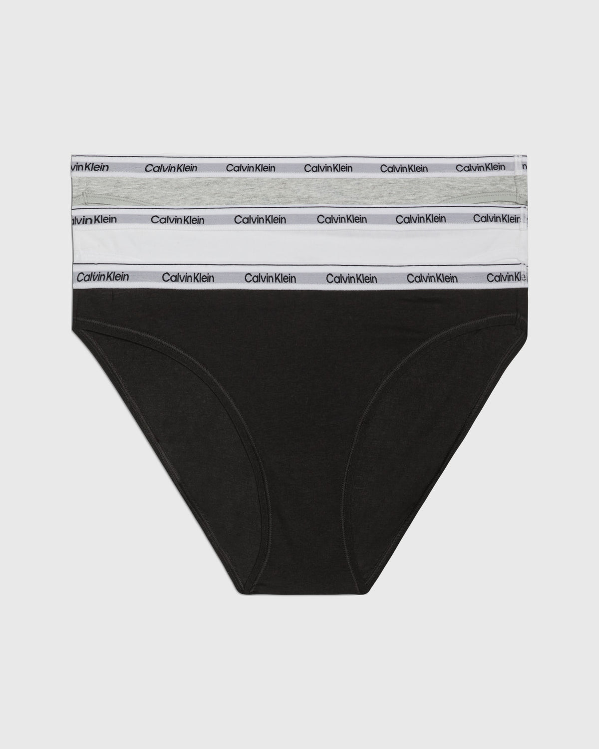 Modern Logo 3 Pack Low Rise Bikini Black/White/Grey Heather BLK/WHT/GRY