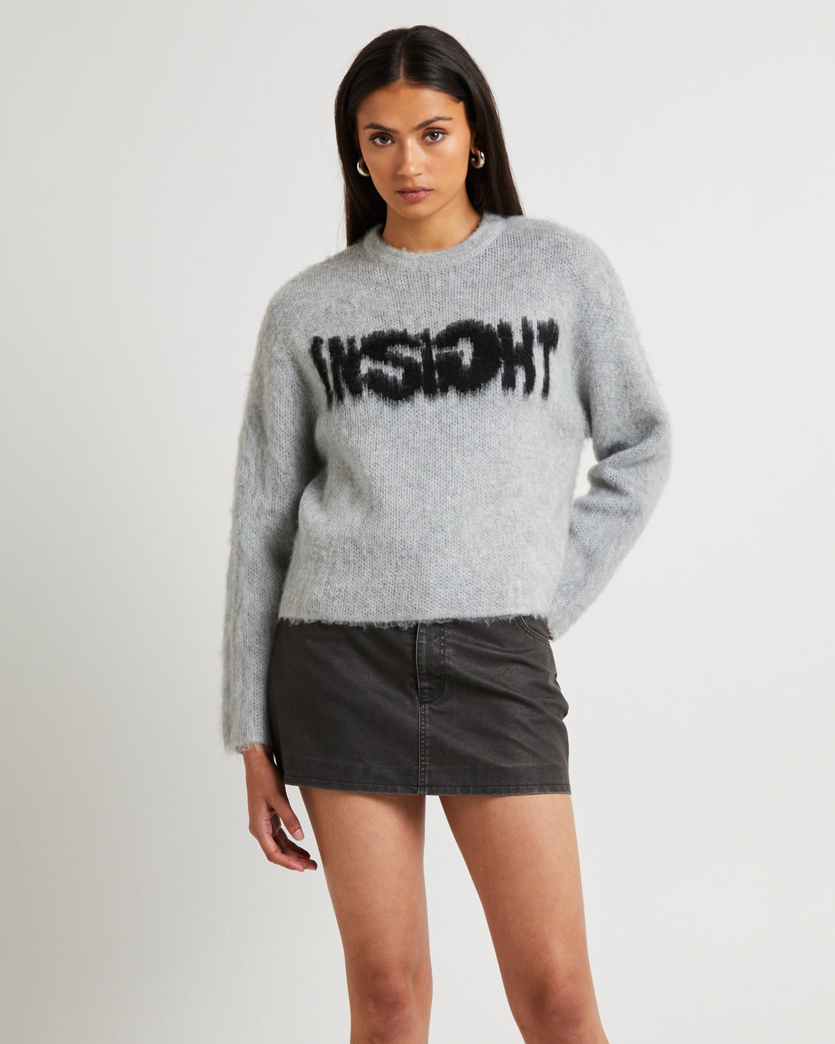 Blur Brushed Sweater GREY