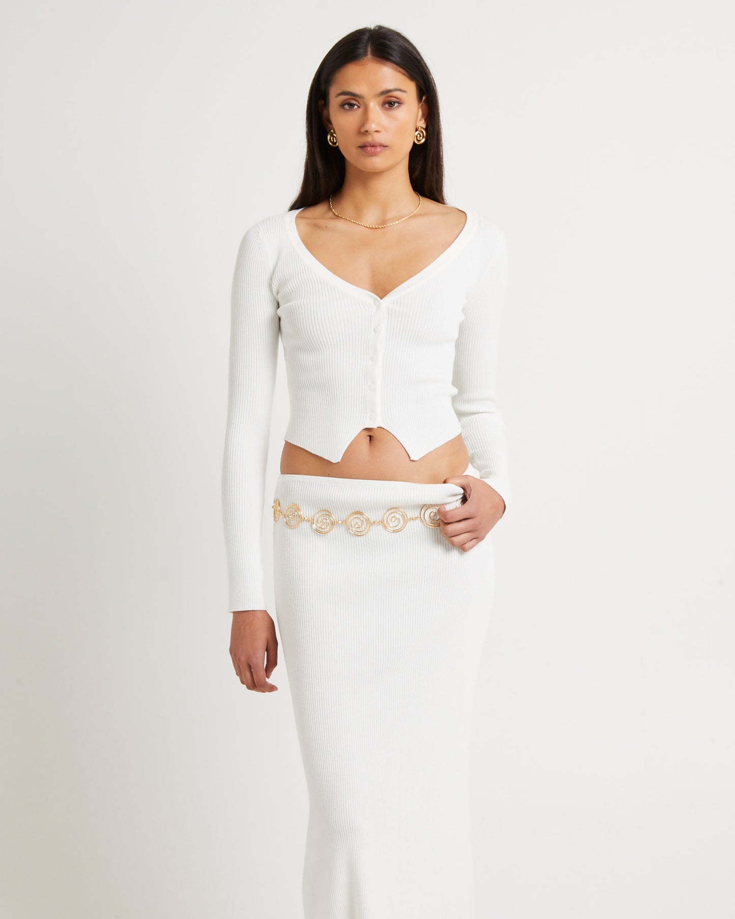 Kelse Knitted Long Sleeve Button Top