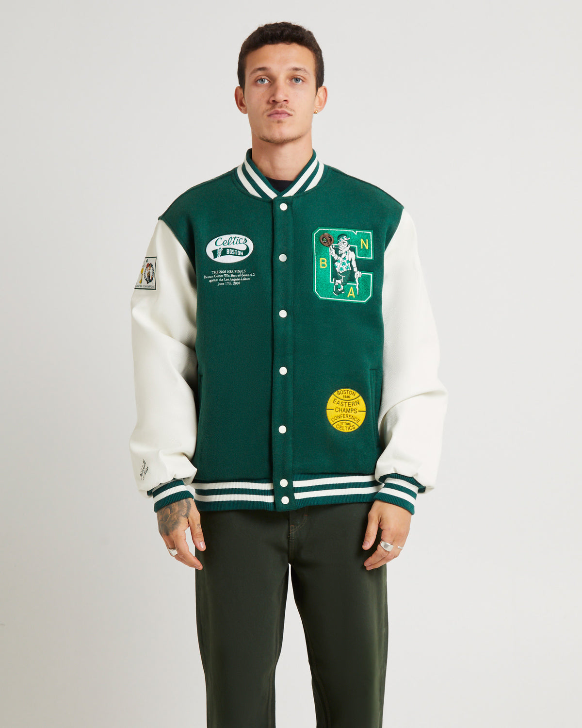 Champions Celtics Varsity Jacket GREEN