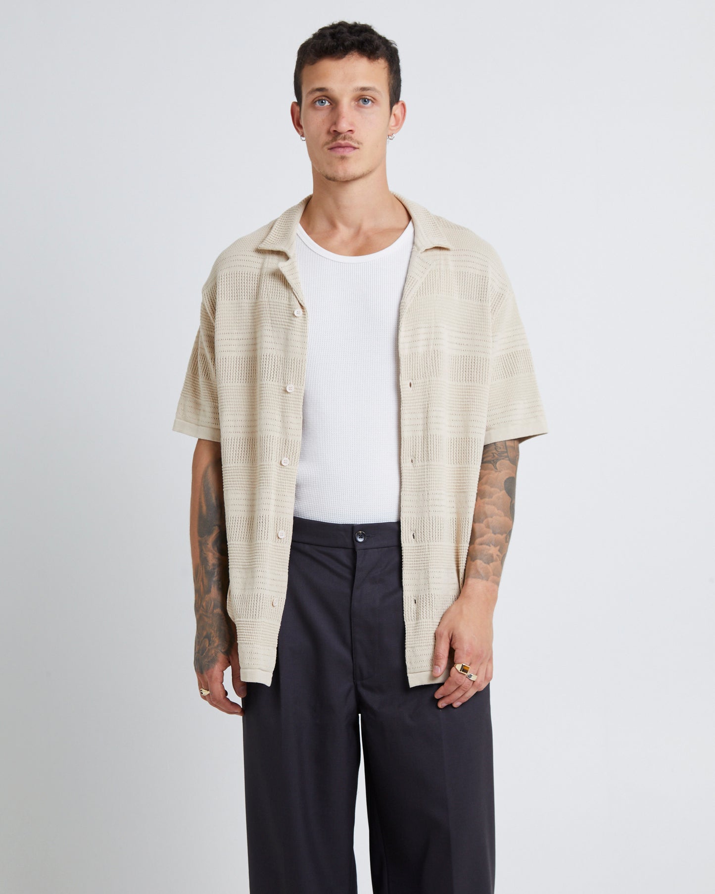 Knitted Short Sleeve Resort Shirt