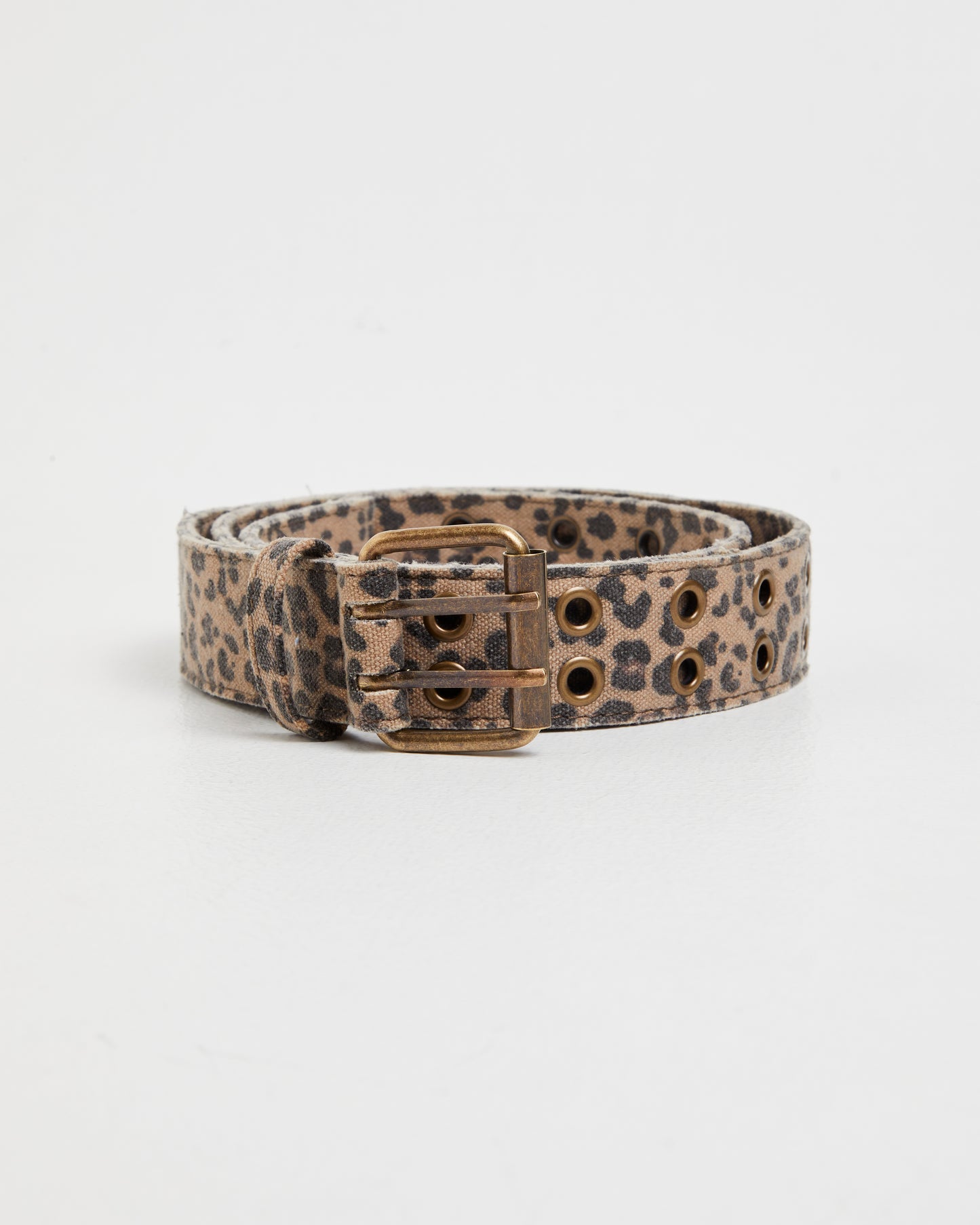 Leopard Canvas Eyelet Belt