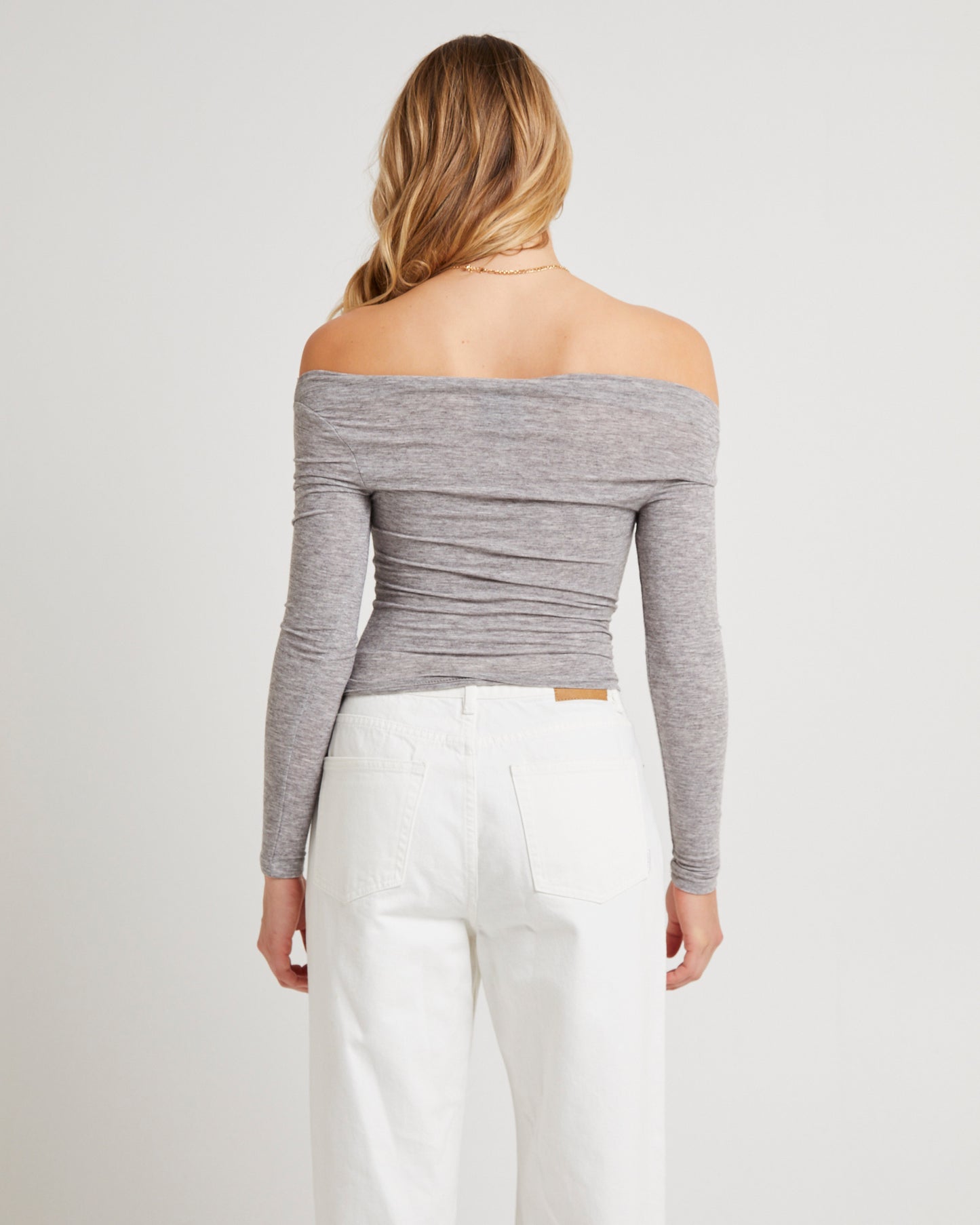 Grey Off Shoulder Top