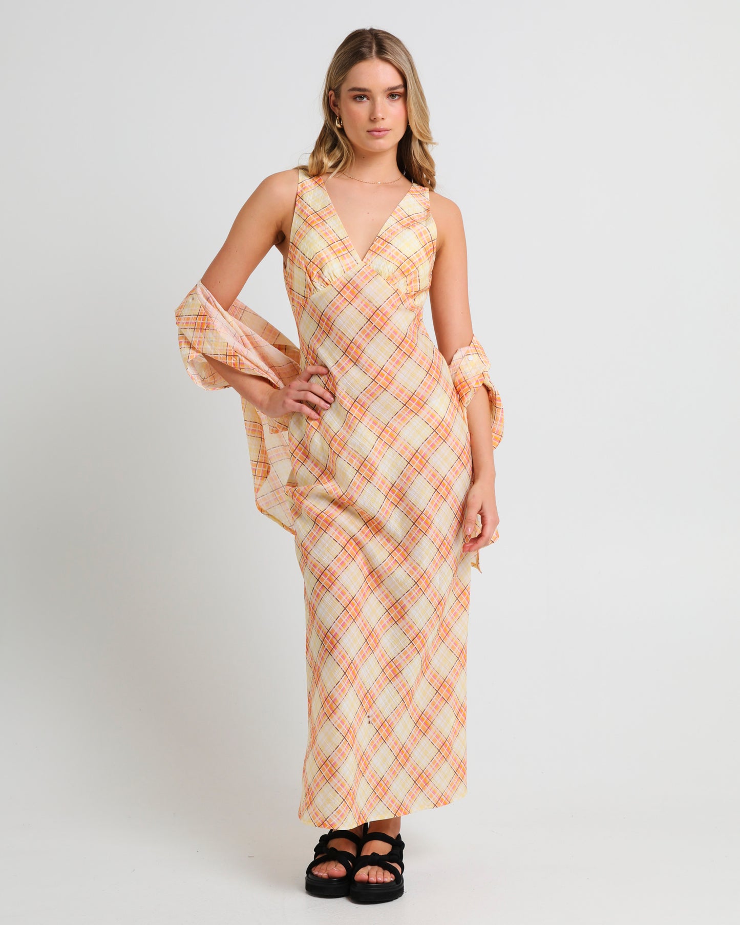 Nahla Check Slip Dress