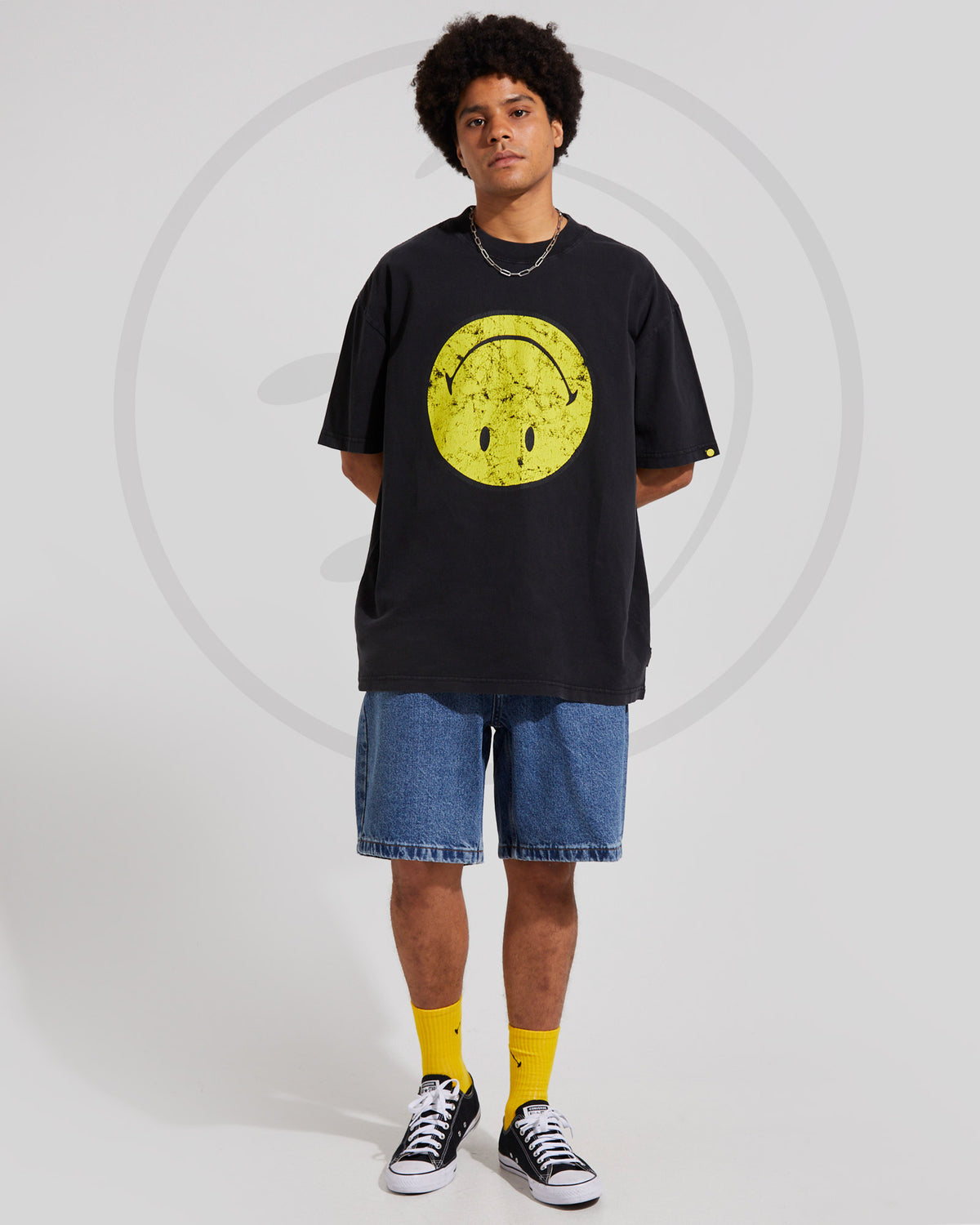 Insight x Smiley Logo T-Shirt BLACK