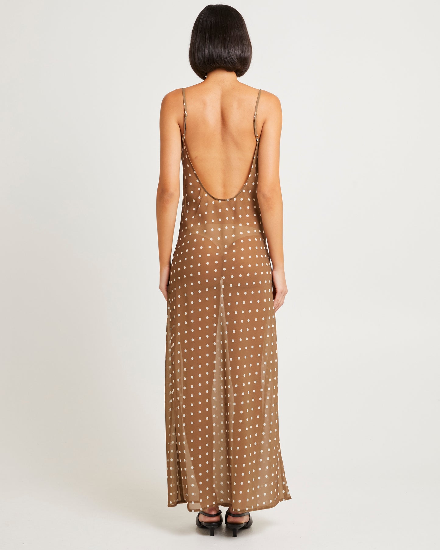 Paris Polka Dot Sheer Maxi Dress