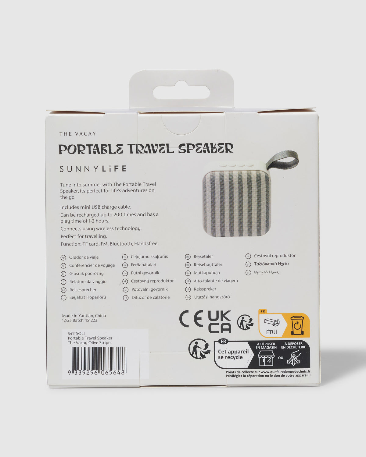 Portable Travel Speaker SAGE STRIPE