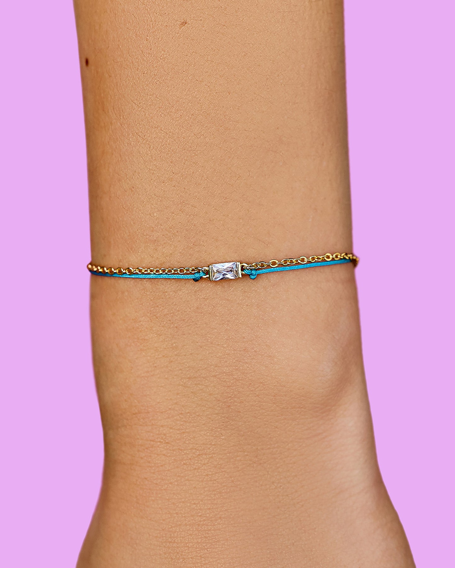 Dainty String & Chain Slider Bracelet