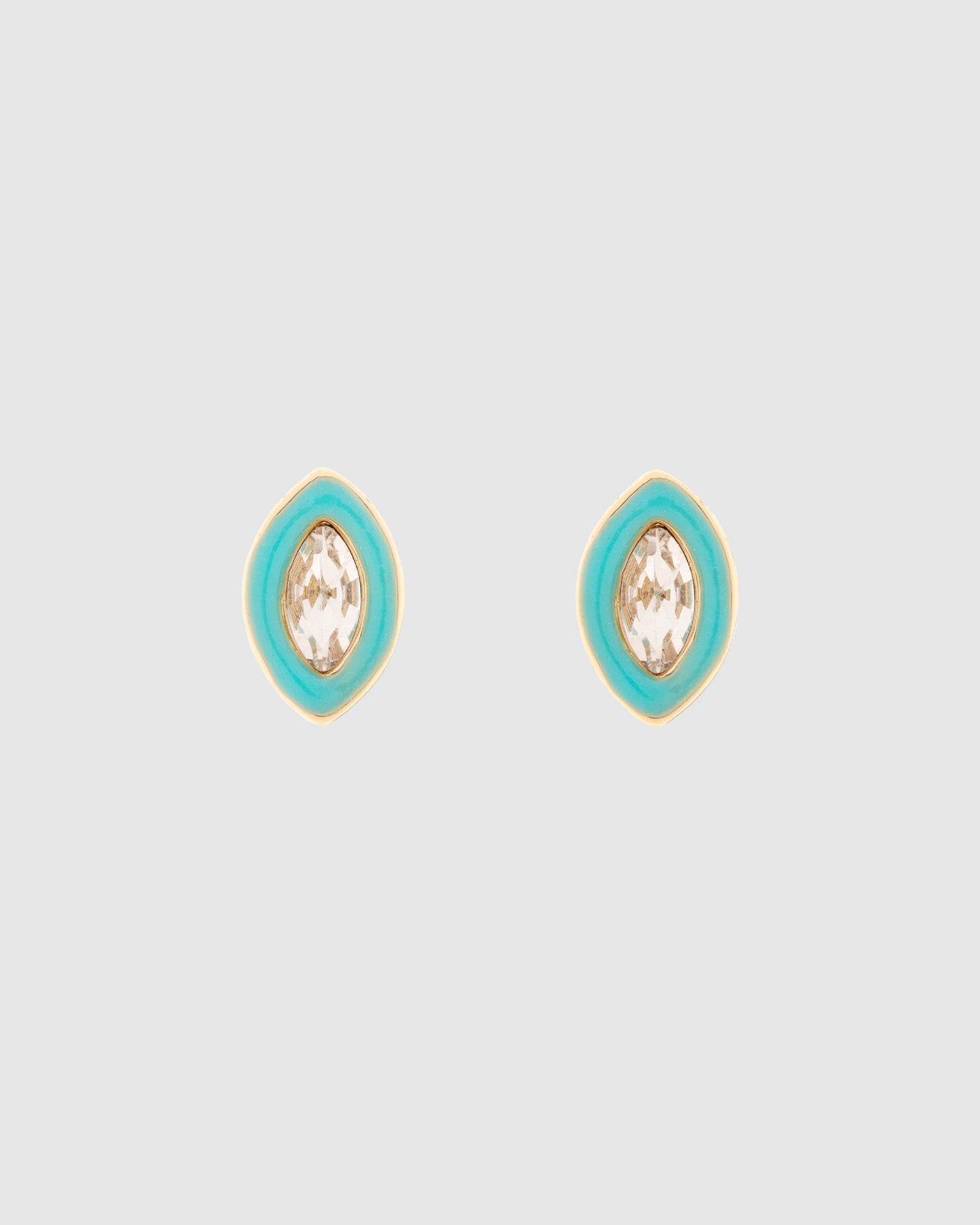 Cerulean Stud Gold Earrings