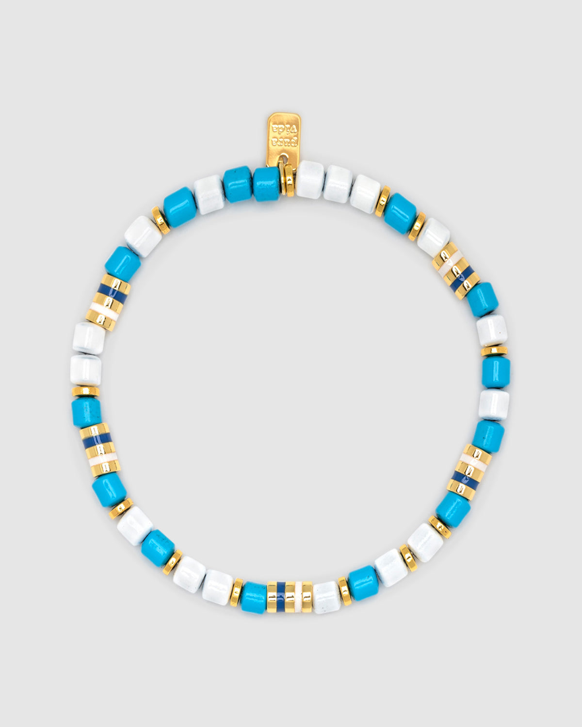 World Water Day Mixed Bead Stretch Bracelet GOLD