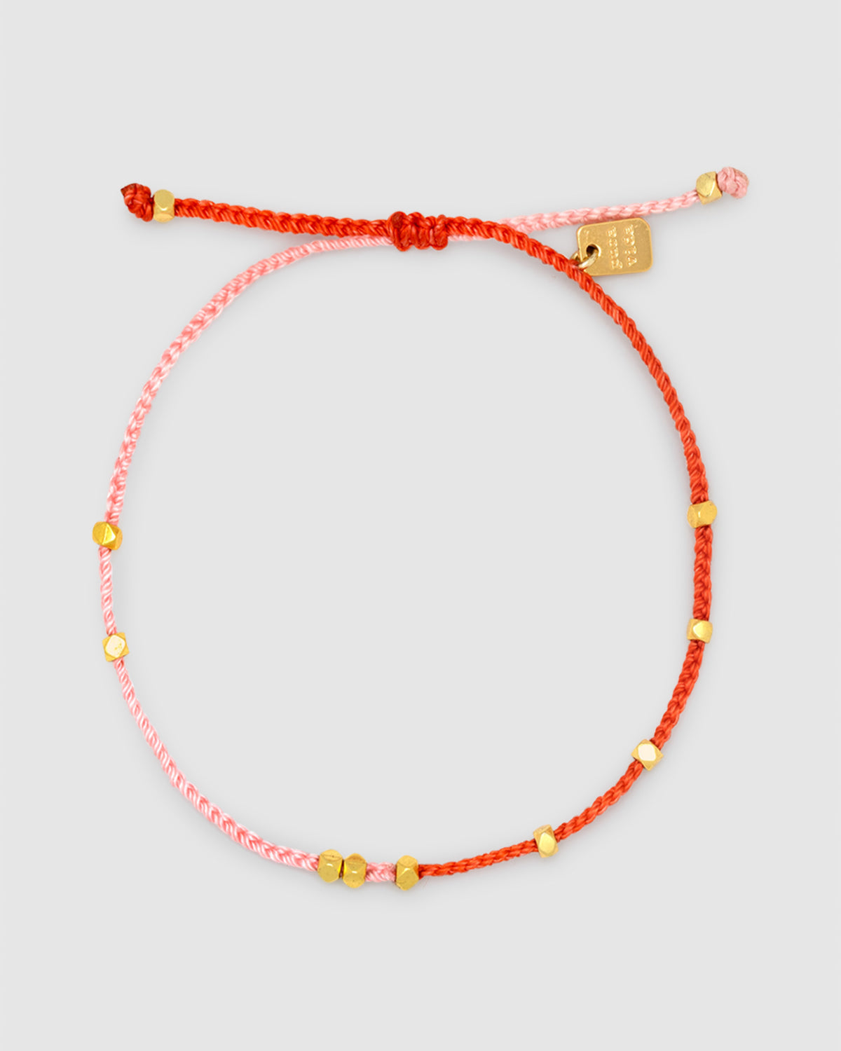 Pink & Red Two Tone Dainty Gold Bracelet GOLD