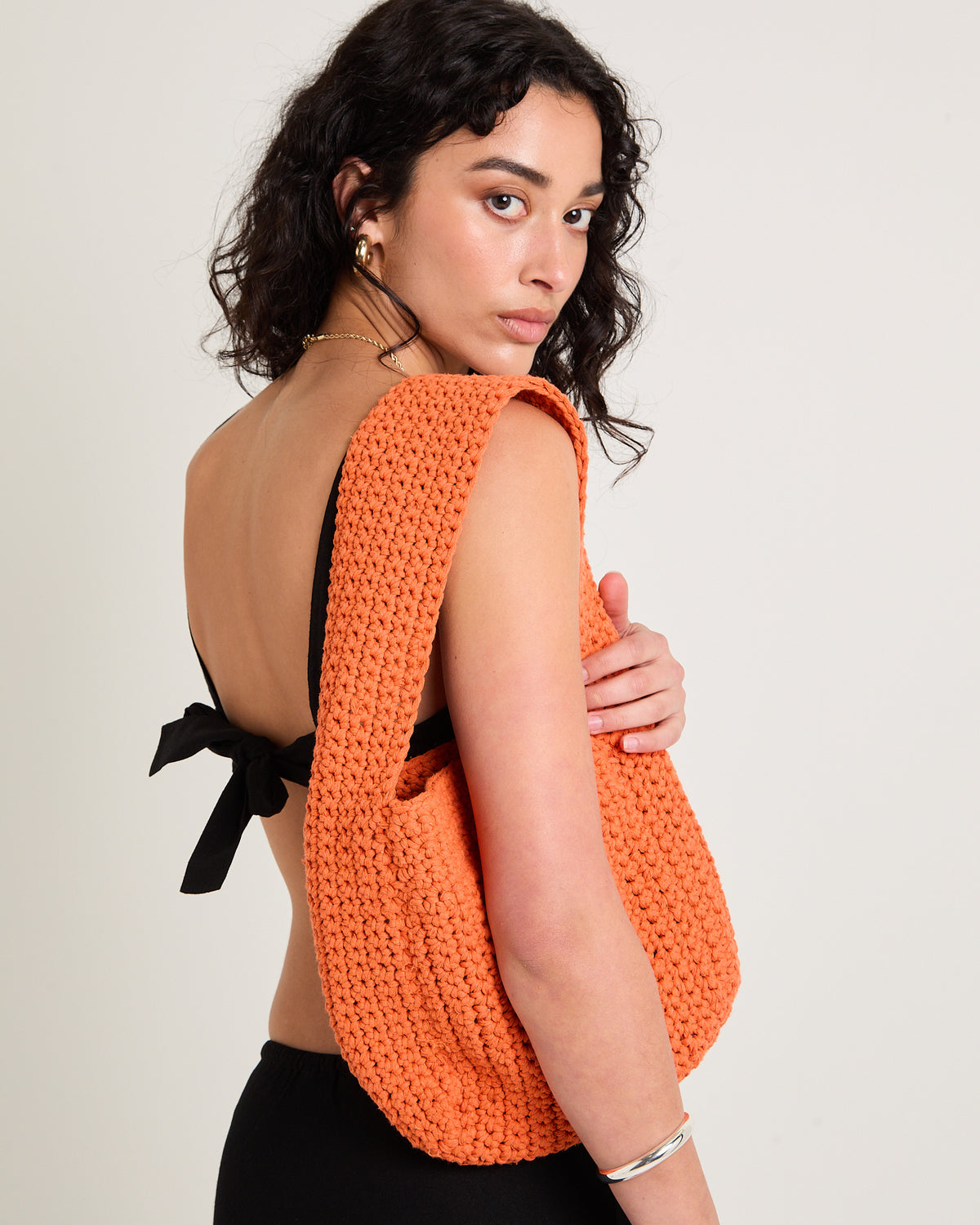 Ayra Crochet Shoulder Bag ORANGE