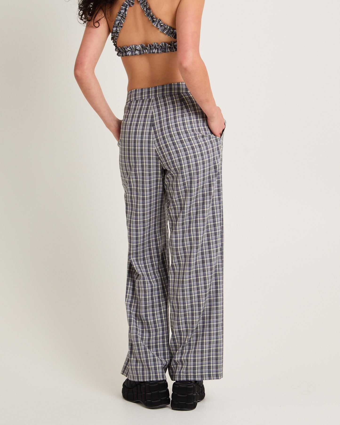 Dion Check Relaxed Belt Pants