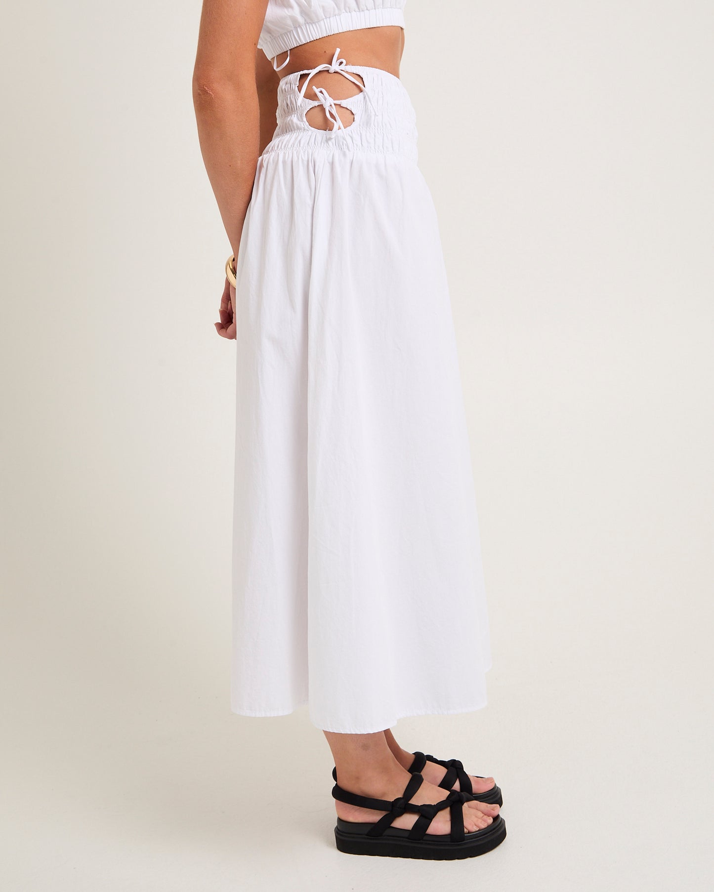 Clara Tie Side Midi Skirt