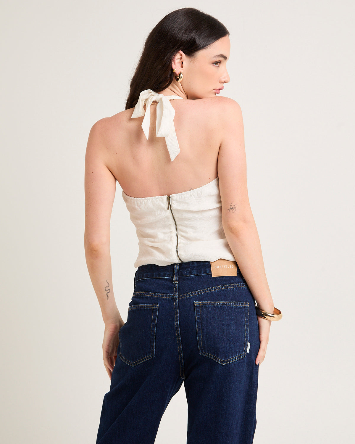 Myrel Gathered Halter WHITE